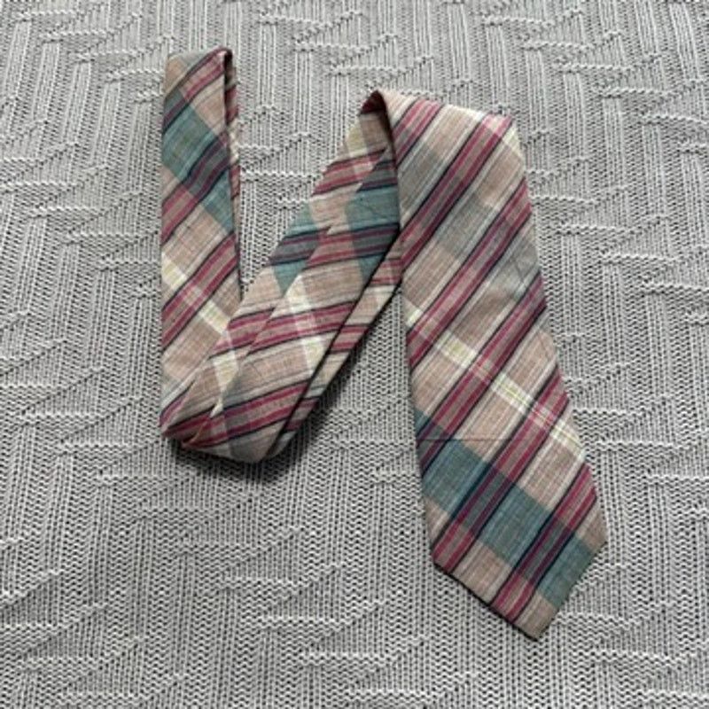 Lands' End Vintage Lands' End summer plaid cotton tie Size ONE SIZE - 1 Thumbnail