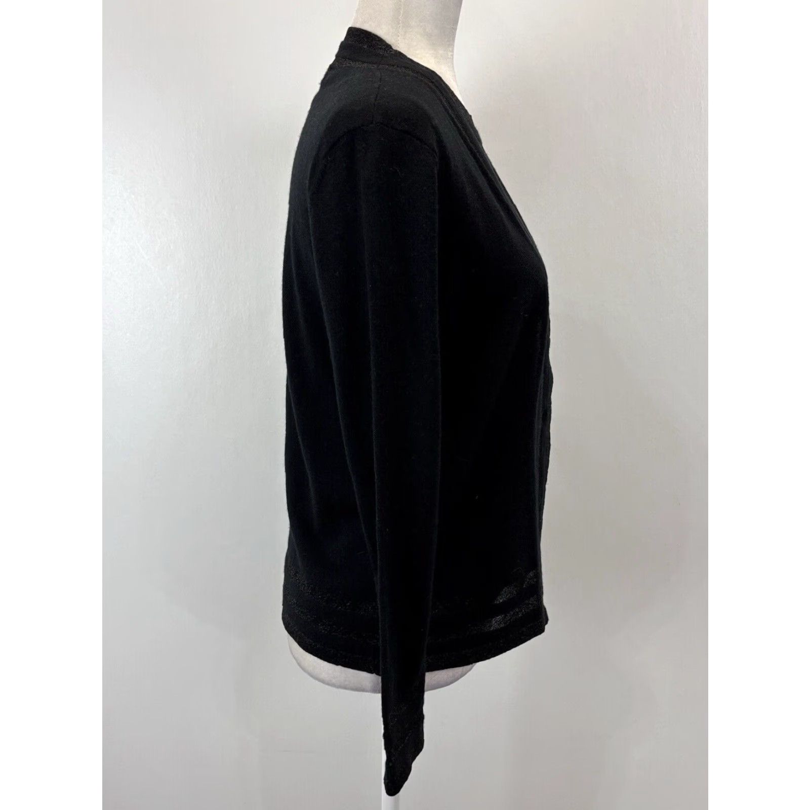 Vintage Bernard Zins Women's Cashmere Cardigan Sweater Twin Set Black Medium Classic Size M / US 6-8 / IT 42-44 - 4 Thumbnail