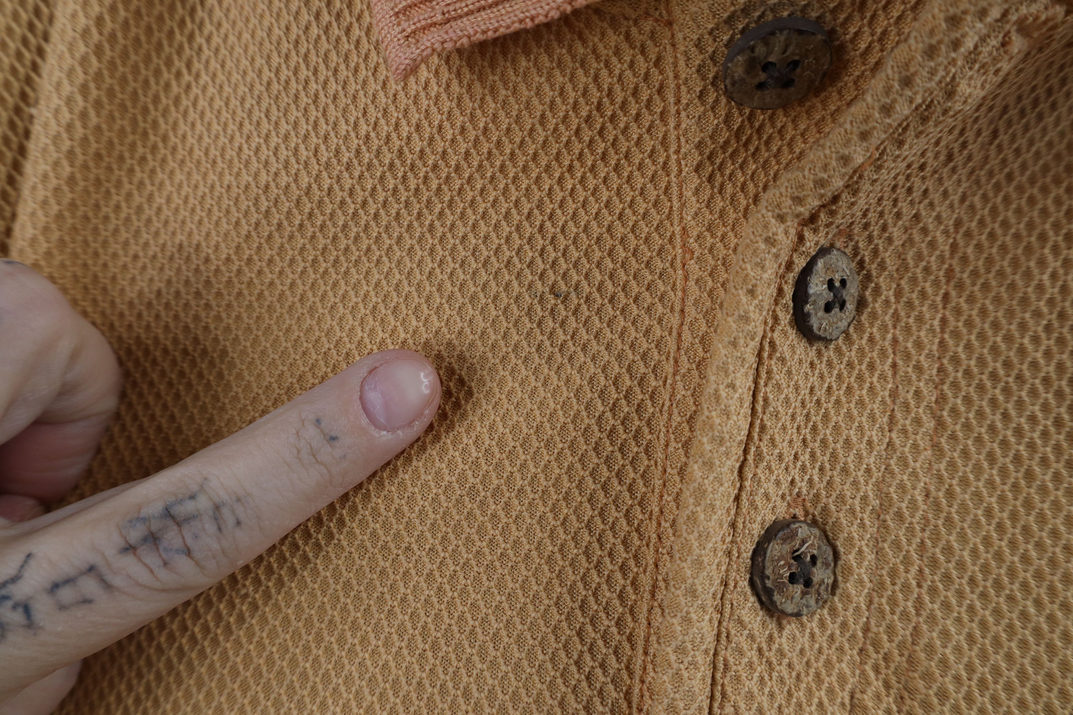Tommy Bahama × Vintage Vintage Tommy Bahama Silk Blend Knit Long Sleeve Polo Orange Size US L / EU 52-54 / 3 - 5 Thumbnail
