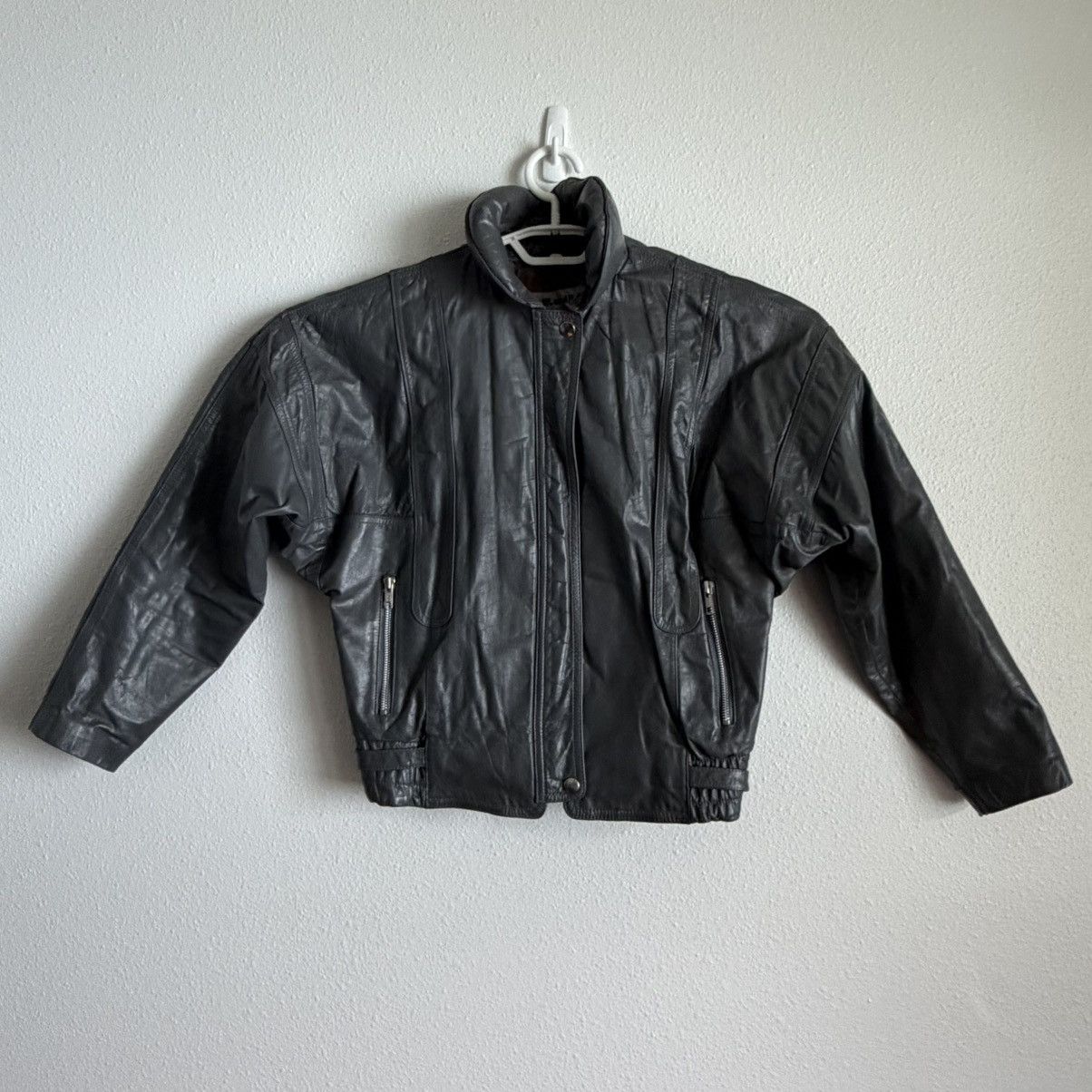 Other Vintage Split End Ltd 100% Leather Jacket Womens 9/10 Gray Size L / US 10 / IT 46 - 11 Thumbnail