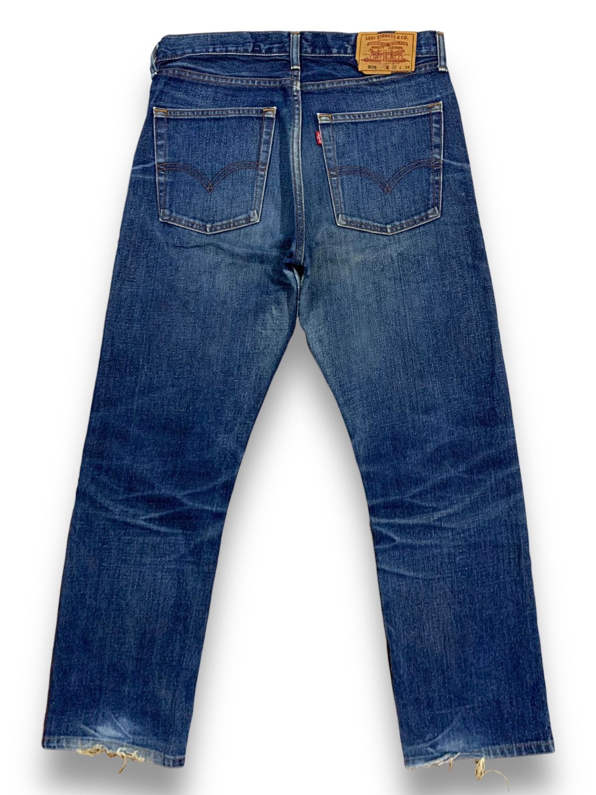 Levi's Vintage Clothing Vintage Y2K Levis 505 Blue Wash Ripped Jeans Made in Japan Size US 32 / EU 48 - 2 Thumbnail