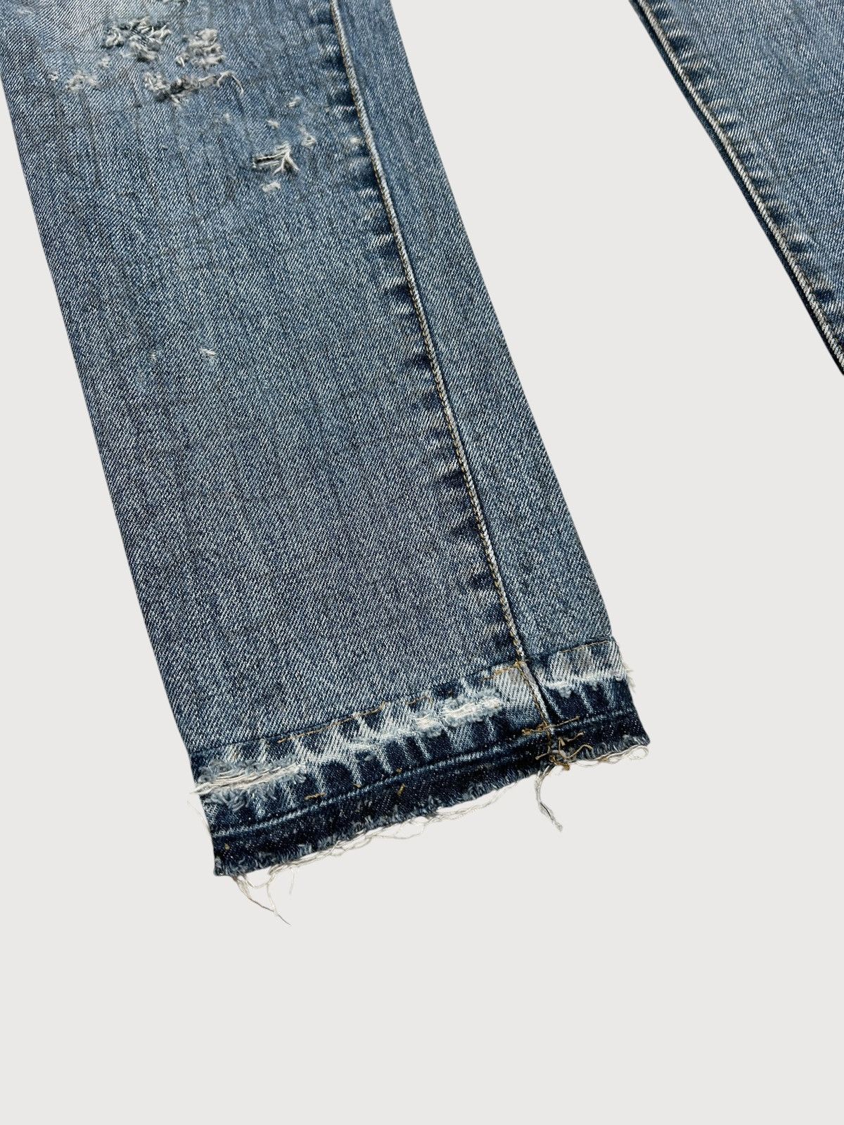 Saint Laurent Paris SS2019 Croc Print Distressed Denim Size US 30 / EU 46 - 5 Thumbnail