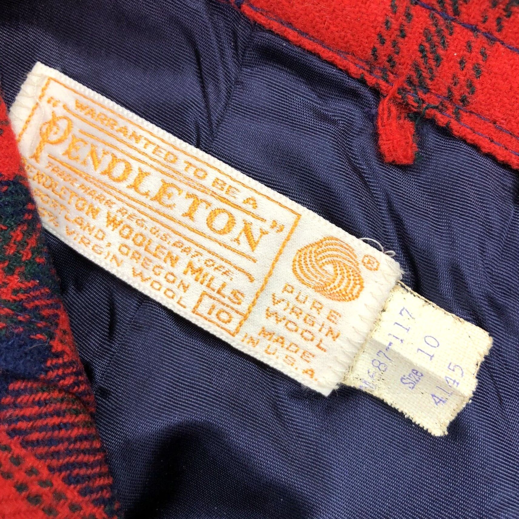 VINTAGE Pendleton Skirt Women Long Wool Flannel Red Blue Tartan Plaid Size 10