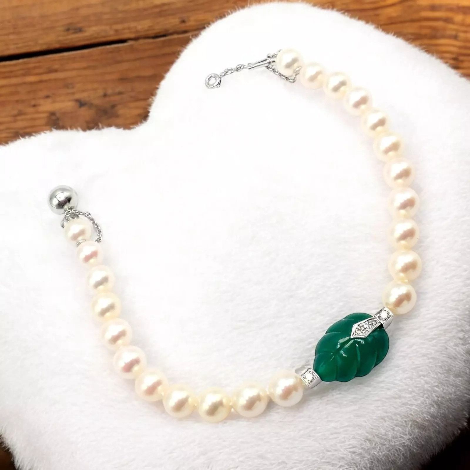 Cartier Cartier 18k 7mm Pearl Diamond Chalcedony Patiala Bracelet Size ONE SIZE - 2 Thumbnail