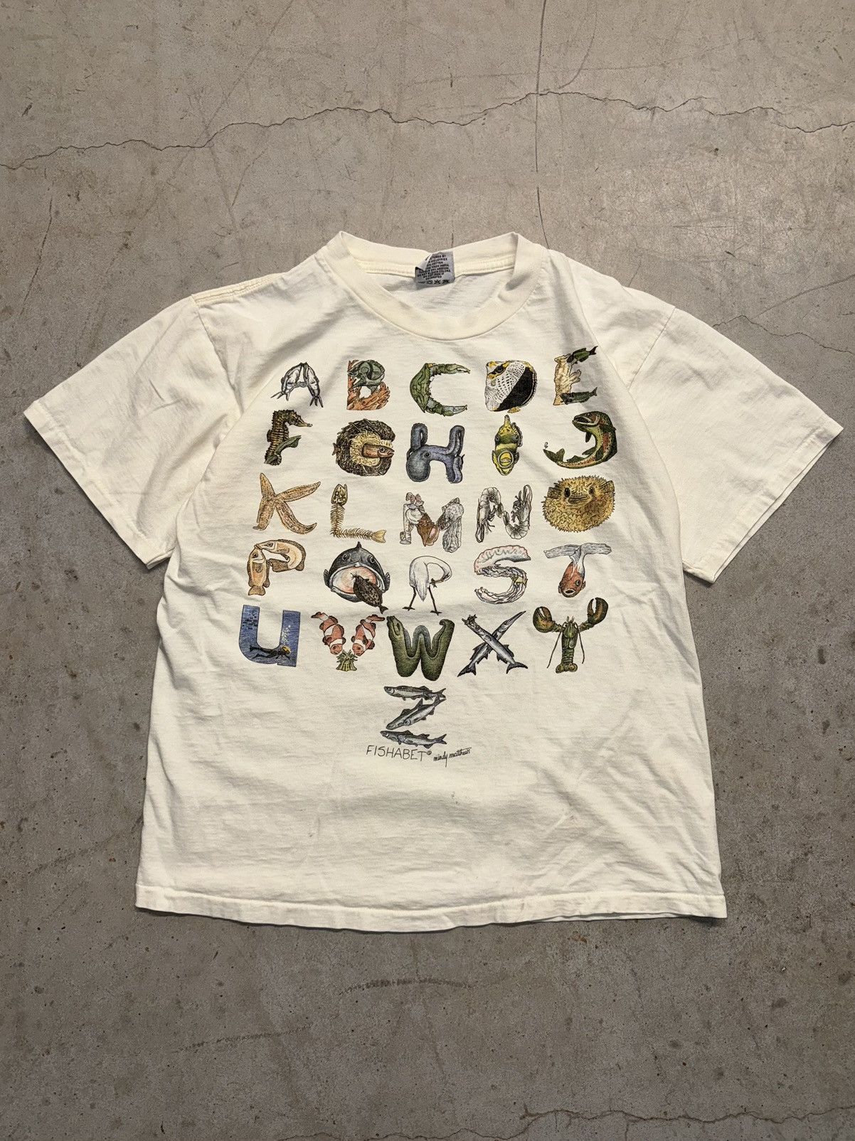Japanese Brand Crazy Vintage 90s Nature Wildlife Fish Animals White Tee Size US M / EU 48-50 / 2 - 2 Thumbnail