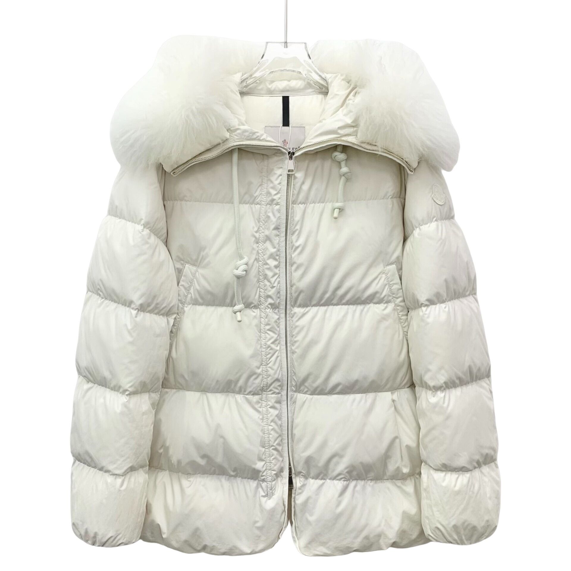 Moncler Moncler White Fur Trim Locustelle Down Jacket Size 4 Size L / US 10 / IT 46 - 1 Thumbnail