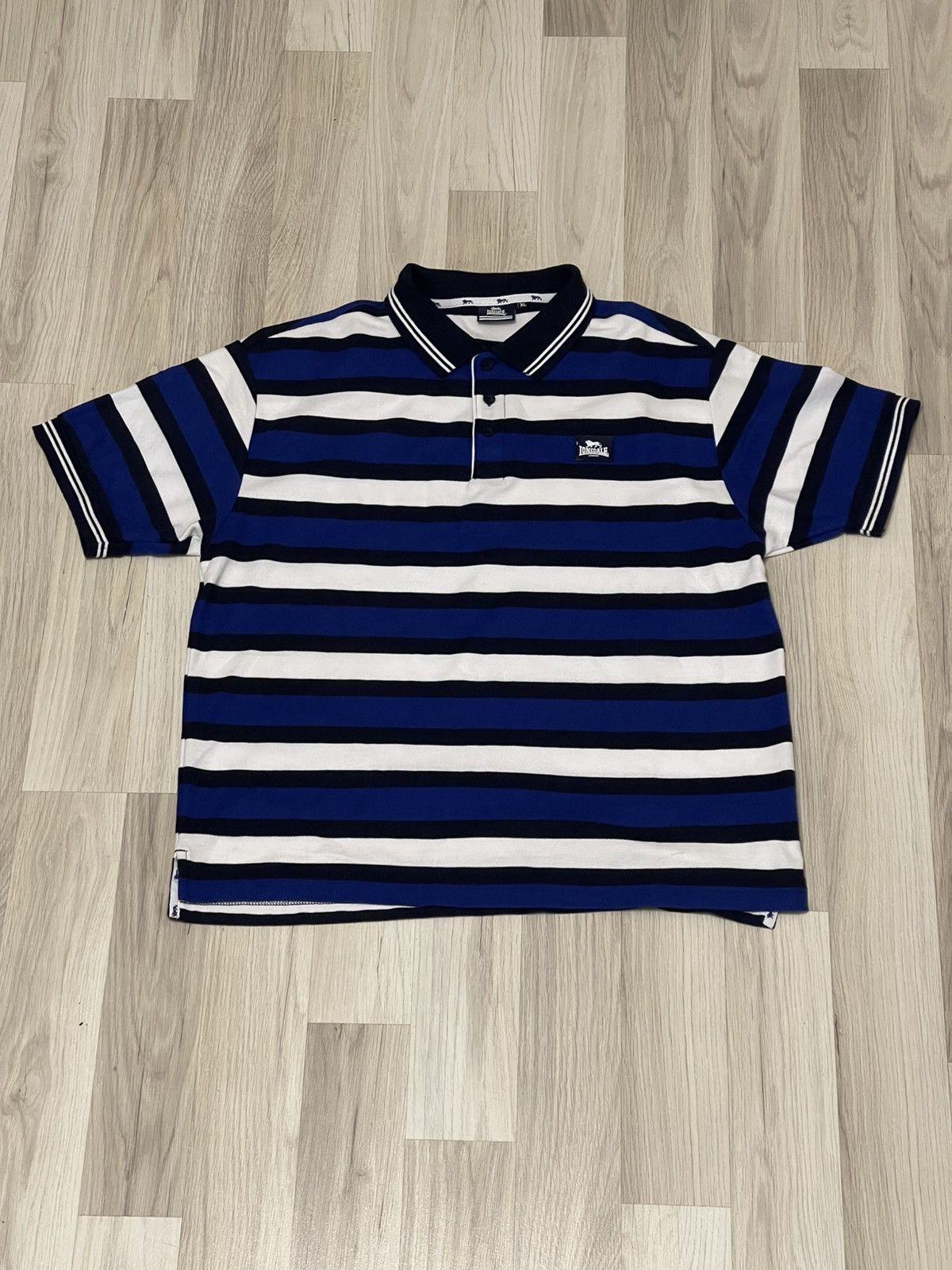 Lonsdale Lonsdale London Dark Blue Striped Polo Size US L / EU 52-54 / 3 - 1 Thumbnail