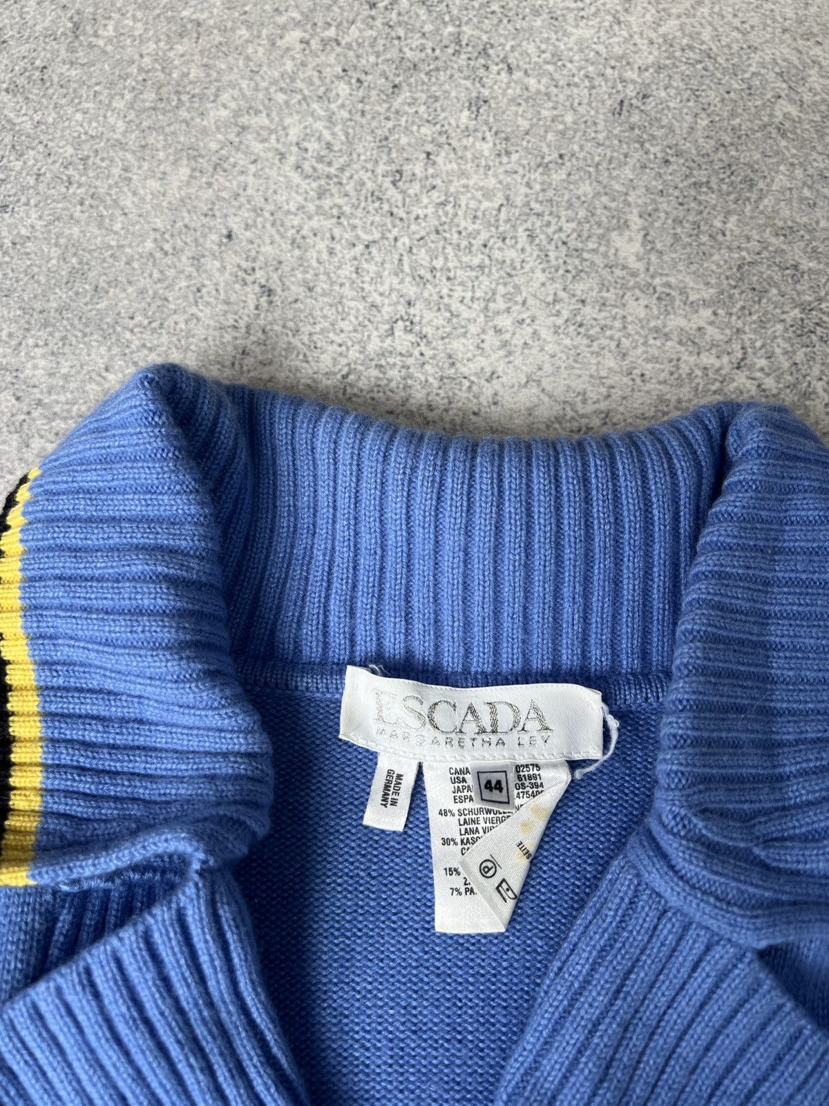 Escada × Vintage Vintage Escada Blue Women’s Sweater Rare Size M / US 6-8 / IT 42-44 - 7 Thumbnail
