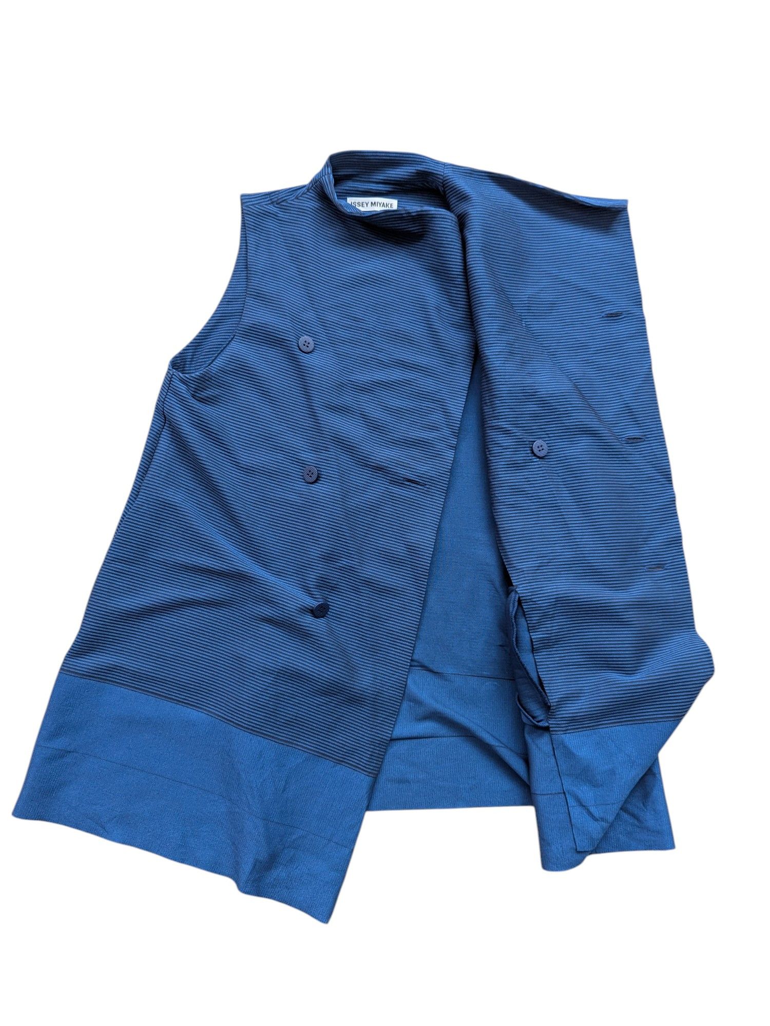 Designer × Issey Miyake Vintage Issey Miyake Sleeveless Blouse Striped Size M / US 6-8 / IT 42-44 - 7 Thumbnail