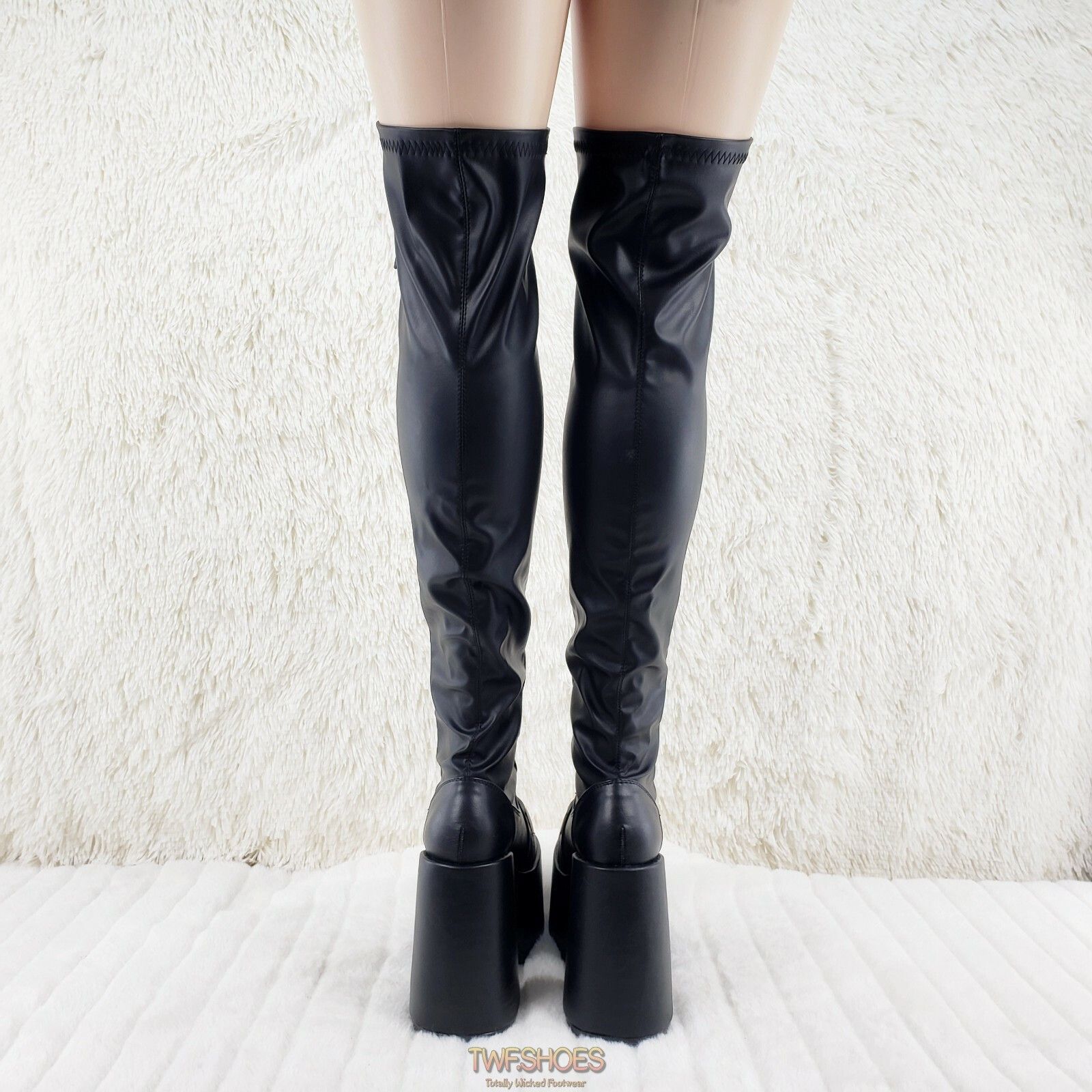 Other Camel 300 Platform 5" Heel Stretch Lace Up Goth Punk Thigh B Size US 11 / IT 41 - 3 Thumbnail