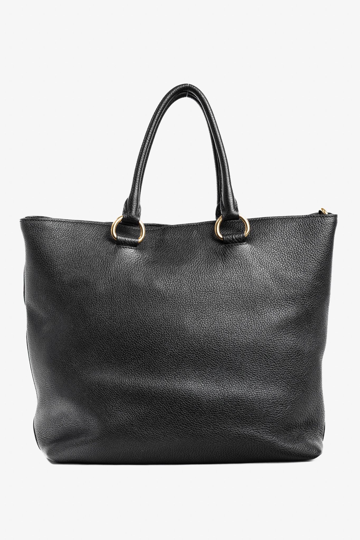 Prada Prada Nero Vitello Phenix Leather Shopping Tote Size ONE SIZE - 4 Thumbnail