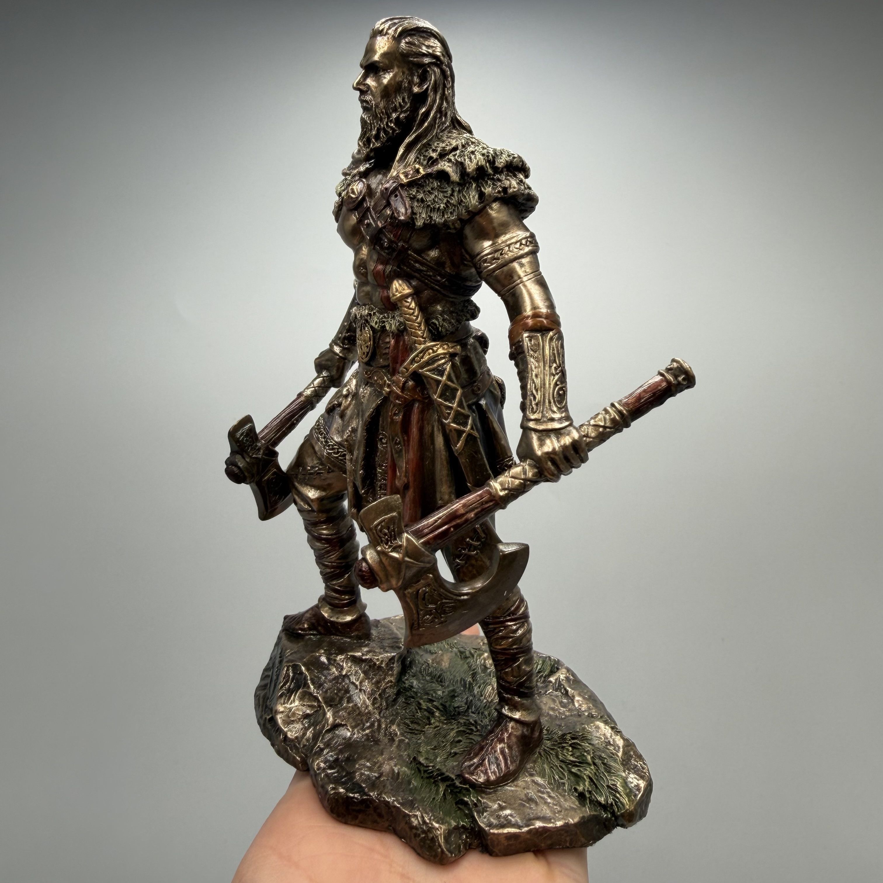 Other Viking Warrior Statue Bronze Finish Norse Figurine Two Axes Size ONE SIZE - 5 Thumbnail