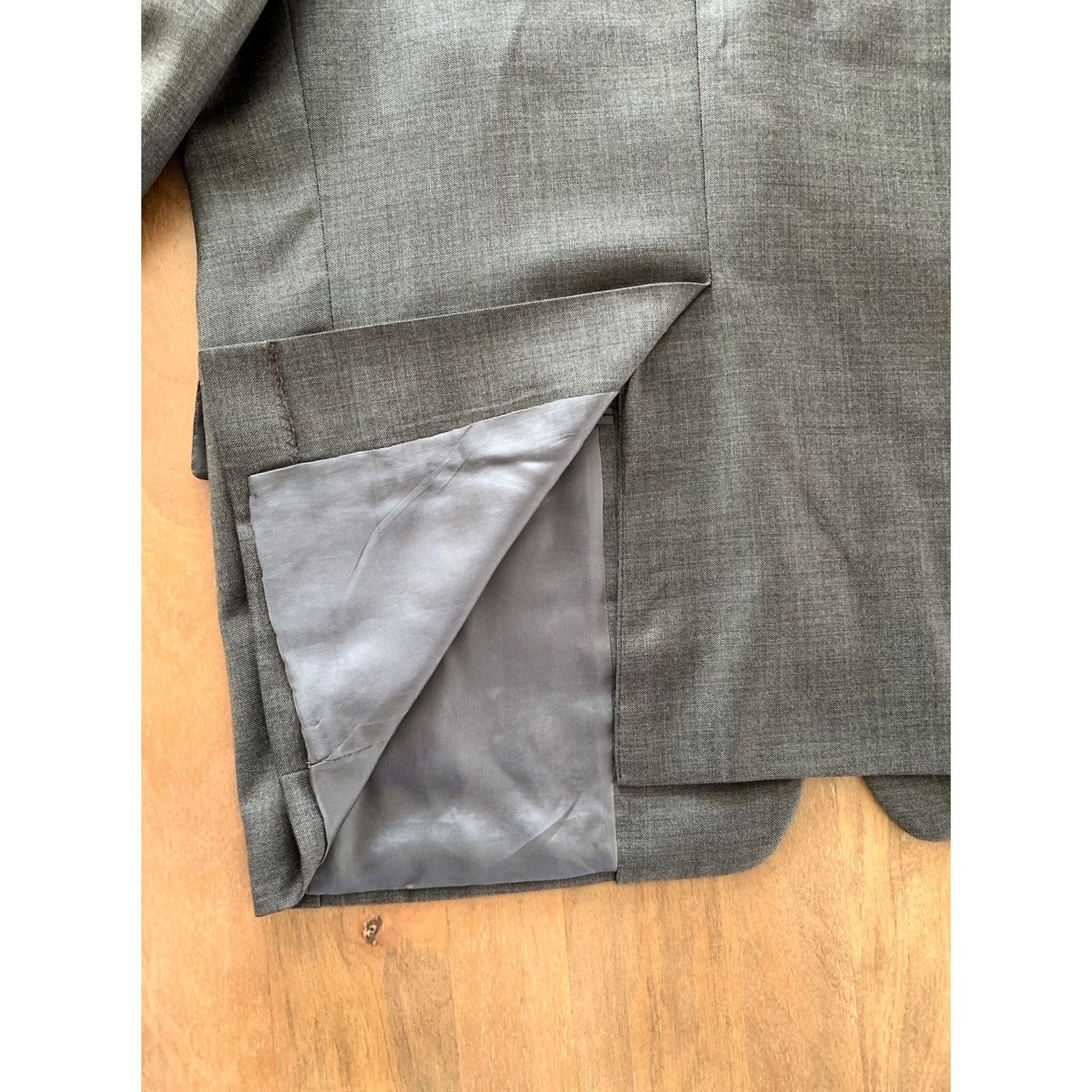 Vintage Hickey Freeman Mens Gray Blazer Sport Jacket 42S Single Vent Textured Boardroom Size 42R - 7 Thumbnail