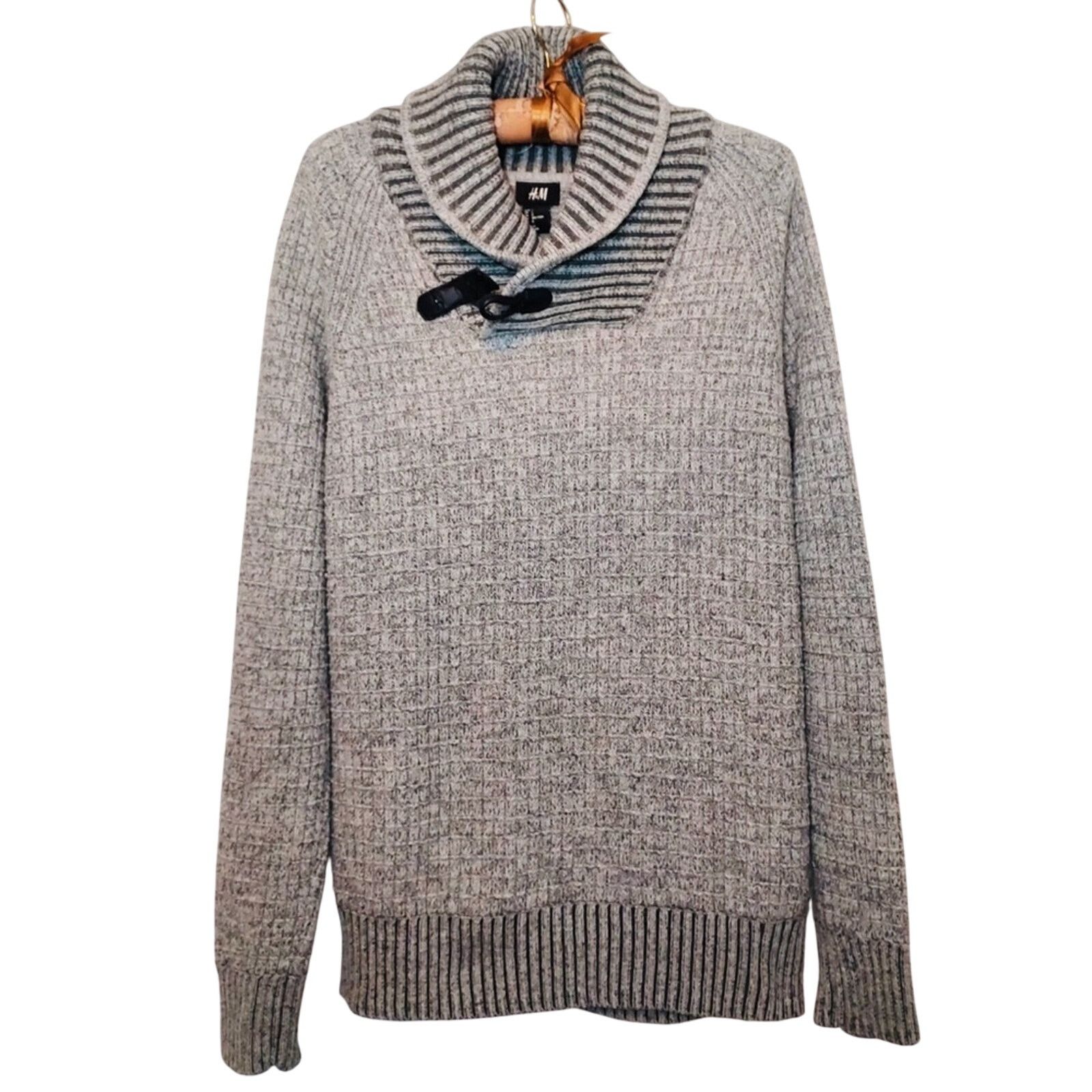 H&M H&M Men’s Gray Knit Wool Blend Turtleneck Pullover Sweater Size US L / EU 52-54 / 3 - 1 Thumbnail