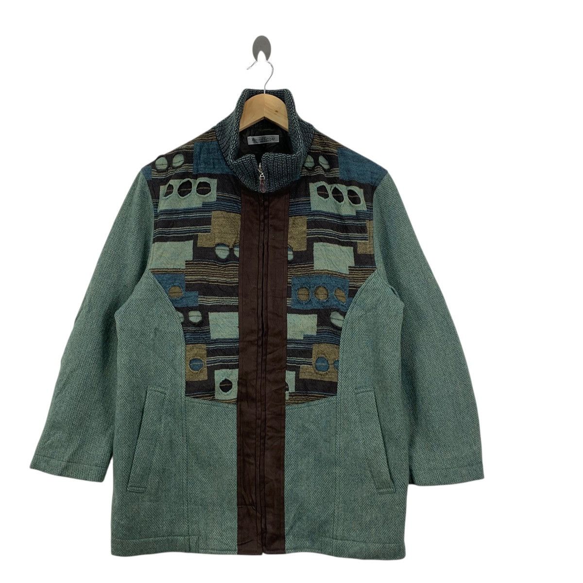 Vintage Vintage ROTARY GROUP Patchwork Boro Herringbone Jacket Heavy Size M / US 6-8 / IT 42-44 - 4 Thumbnail