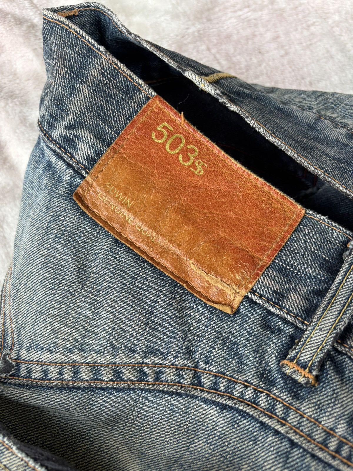 Kapital THRASHED🔥EDWIN 503SS RIPPED MUD DISTRESSED DENIM JEANS Size US 34 / EU 50 - 10 Thumbnail