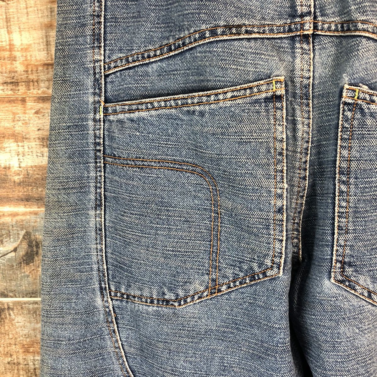 Ringspun DL Ring Spun double knee Blue vintage Denim Pants #C136 Size US 31 - 19 Thumbnail