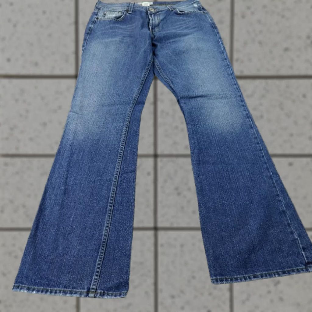 Armani Exchange VTG Armani Exchange Jeans Womens 12 Dark Blue Denim Flare Boot Cut Pants Jeans USA 90s Mens Women Girls Boys Size 34" / US 12 / IT 48 - 1 Thumbnail