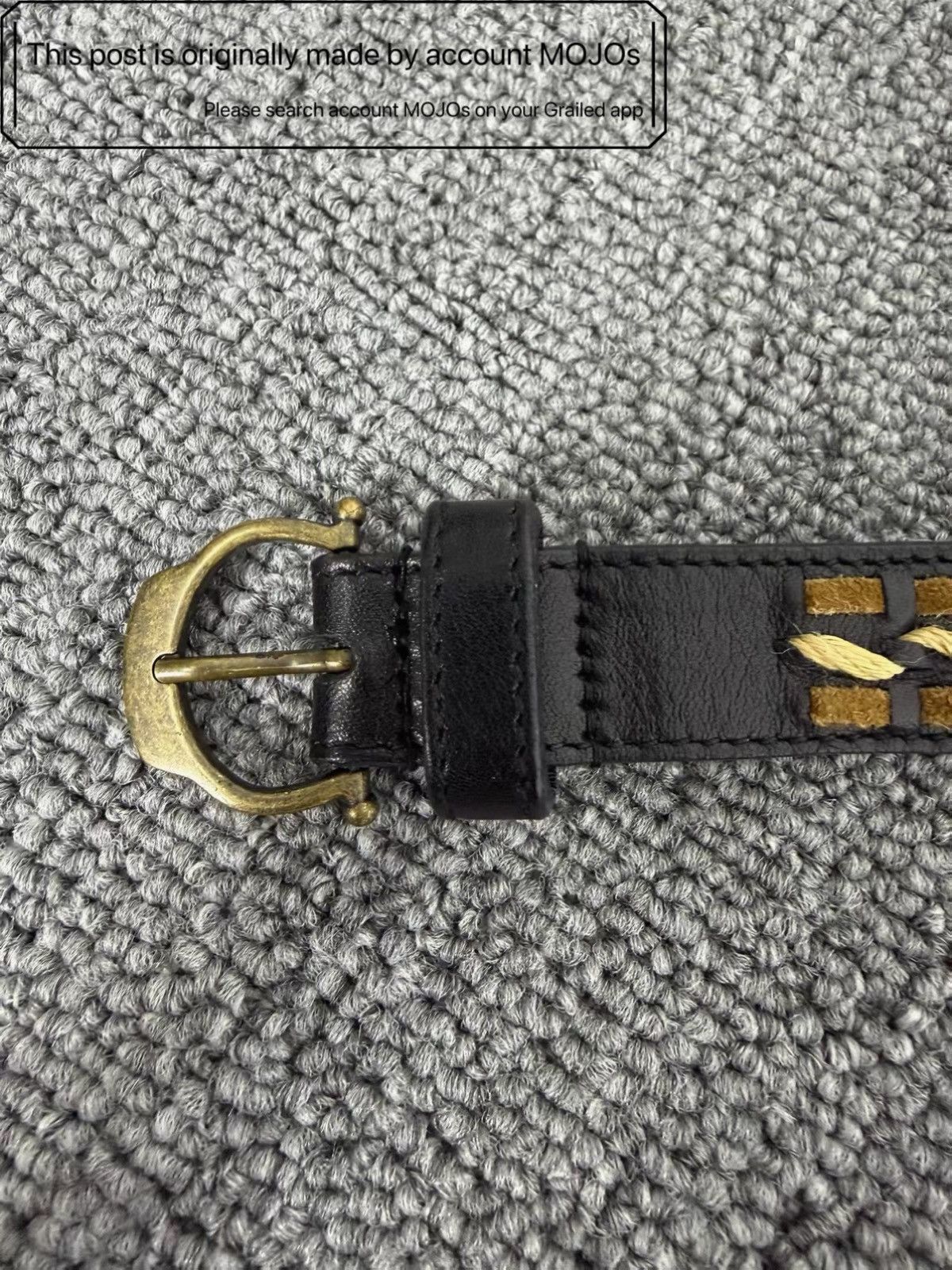 Sz 80 Saint Laurent Paris 21SS Leather Ethical Woven Belt