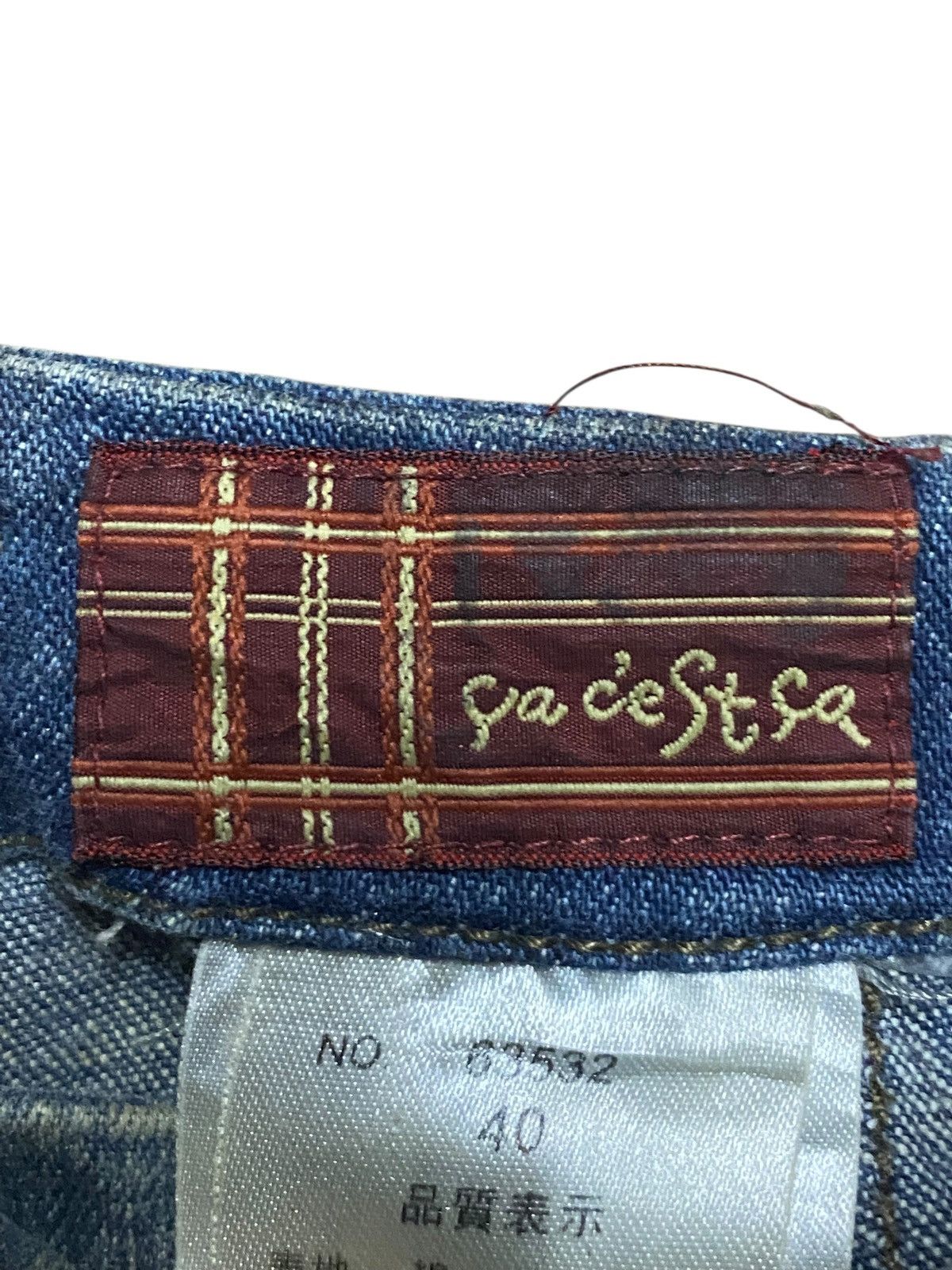 Comme des Garcons Comme Ci Rare 2000s Hybrid Denim Leather Flared Jeans Size US 28 / EU 44 - 10 Thumbnail