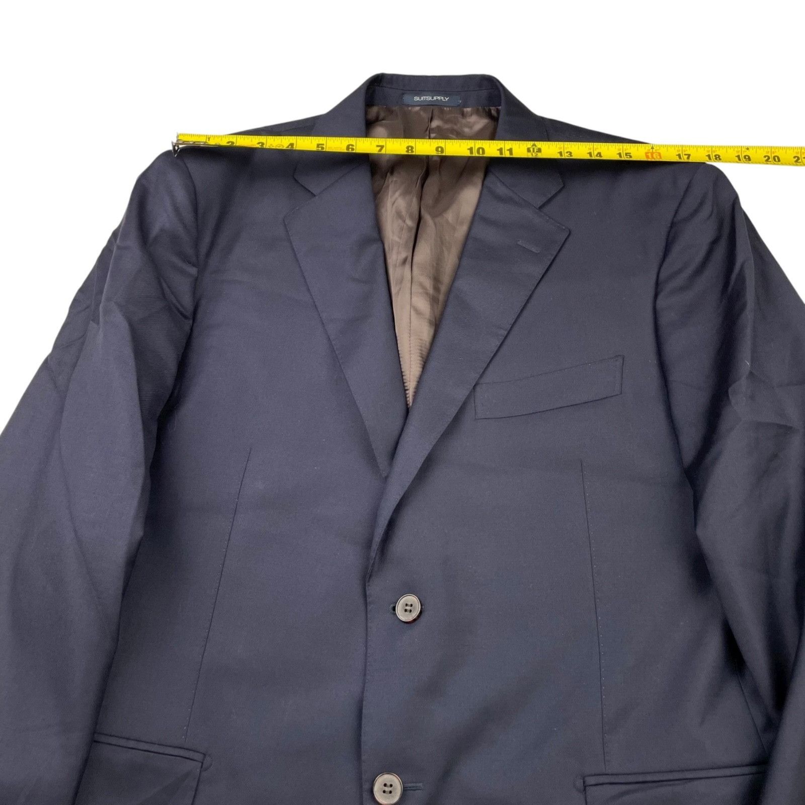 Suitsupply SuitSupply Men’s Napoli Reda Wool 2-Button Blazer Navy Blue Size 46R - 11 Thumbnail