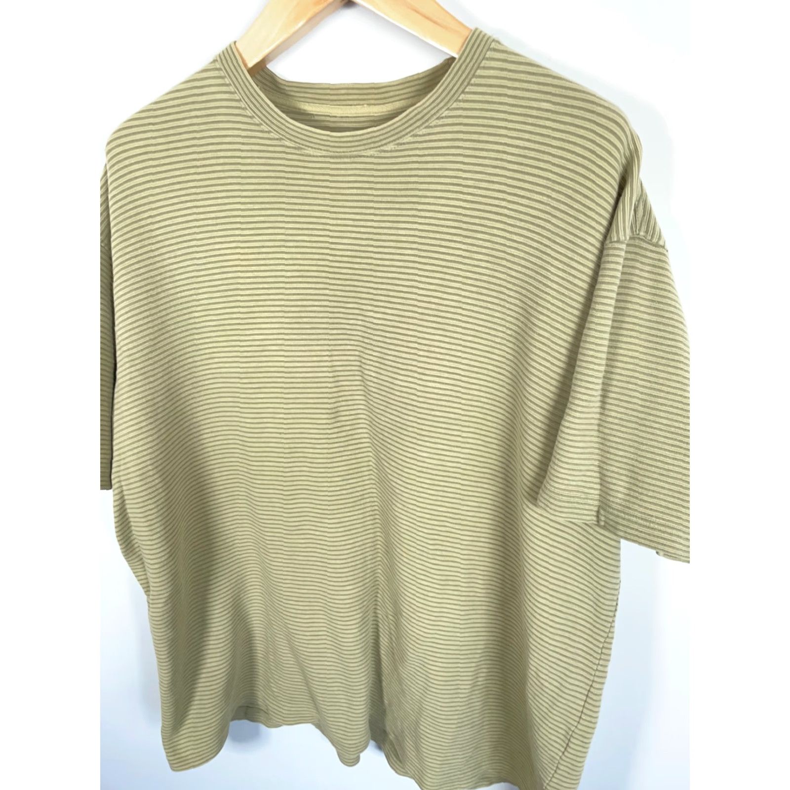 Vintage VINTAGE Breakwater T-Shirt Shirt Men XL Green Oversized 90s Striped Textured Pattern Crew Neck Short Sleeve Cotton Size US XL / EU 56 / 4 - 7 Thumbnail