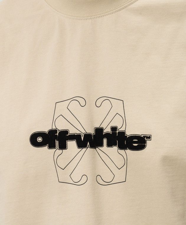 Off-White o1h1sh11224 Flock Arrow Slim Tee in Black/Beige Size US M / EU 48-50 / 2 - 5 Thumbnail