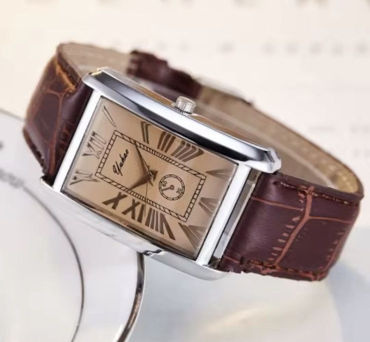 Japanese Brand Style Tank Watch – Roman Numeral Dial Size ONE SIZE - 3 Thumbnail