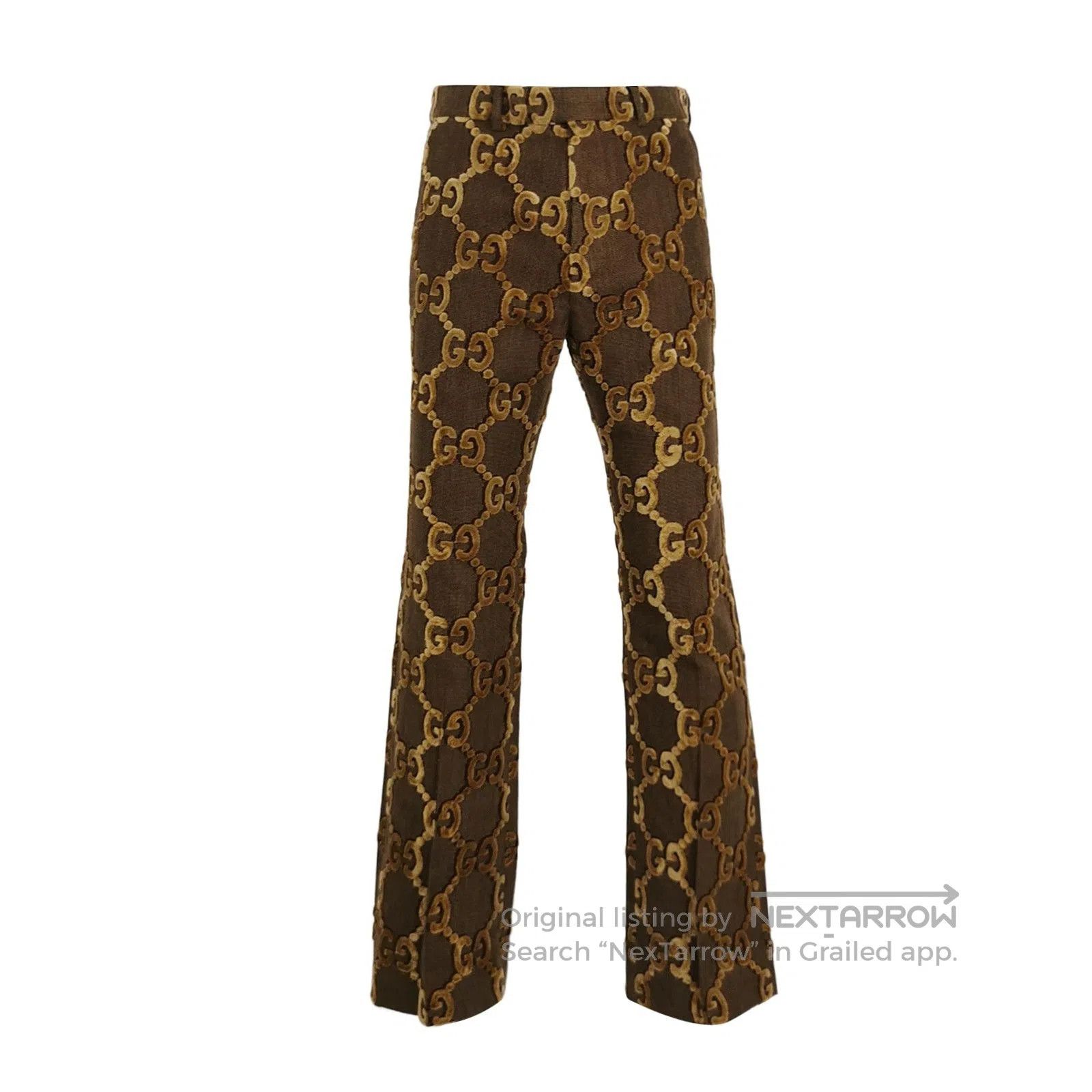 Gucci Gucci GG Pattern Brown Flared Pants S. Size US 32 / EU 48 - 2 Thumbnail