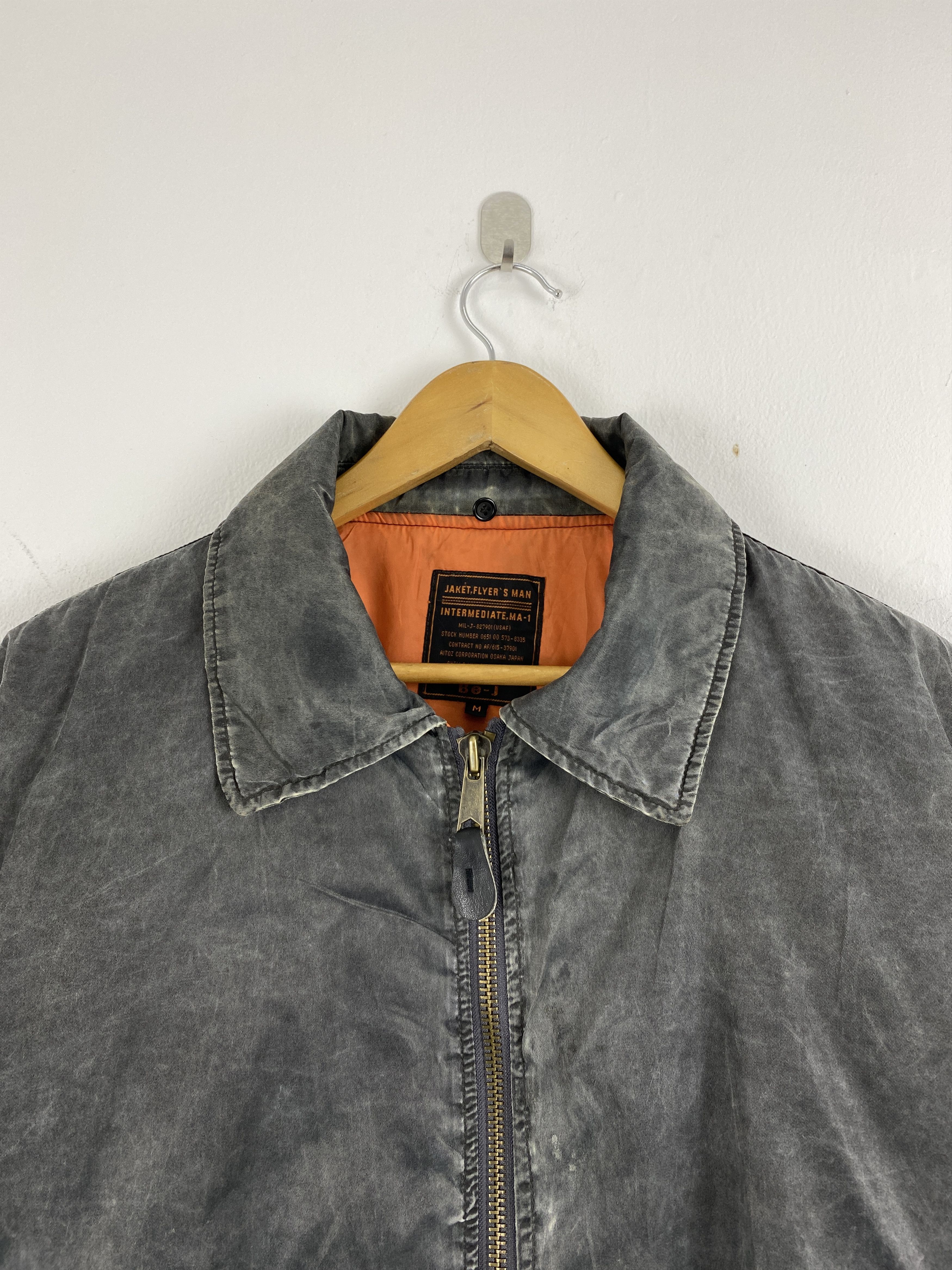 Japanese Brand Vintage 90s Flyer's Man Bomber Faded Black Jacket JA0117 Size US M / EU 48-50 / 2 - 2 Thumbnail