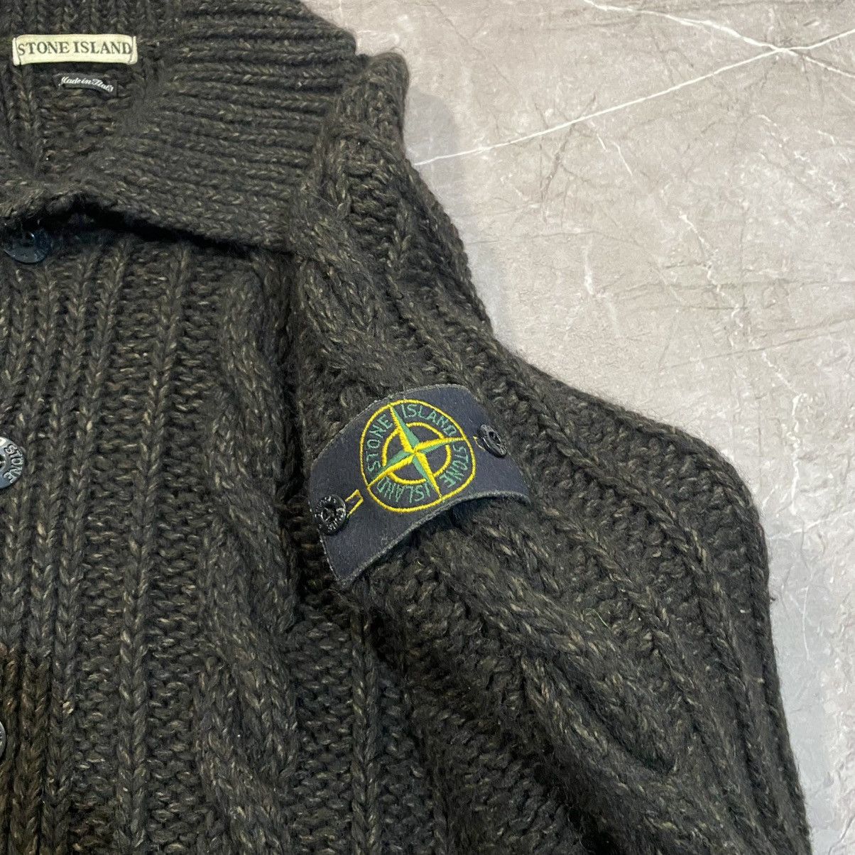 Massimo Osti RARE ! VINTAGE STONE ISLAND WOOL CARDIGAN SWEATER 2002 Size US L / EU 52-54 / 3 - 8 Thumbnail