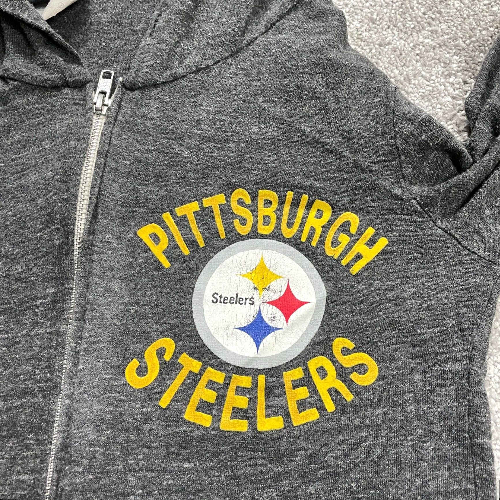 NFL NFL Team Apparel Sweatshirt Women Medium Gray Pittsburgh Steelers Hoodie Jacket Size M / US 6-8 / IT 42-44 - 3 Thumbnail
