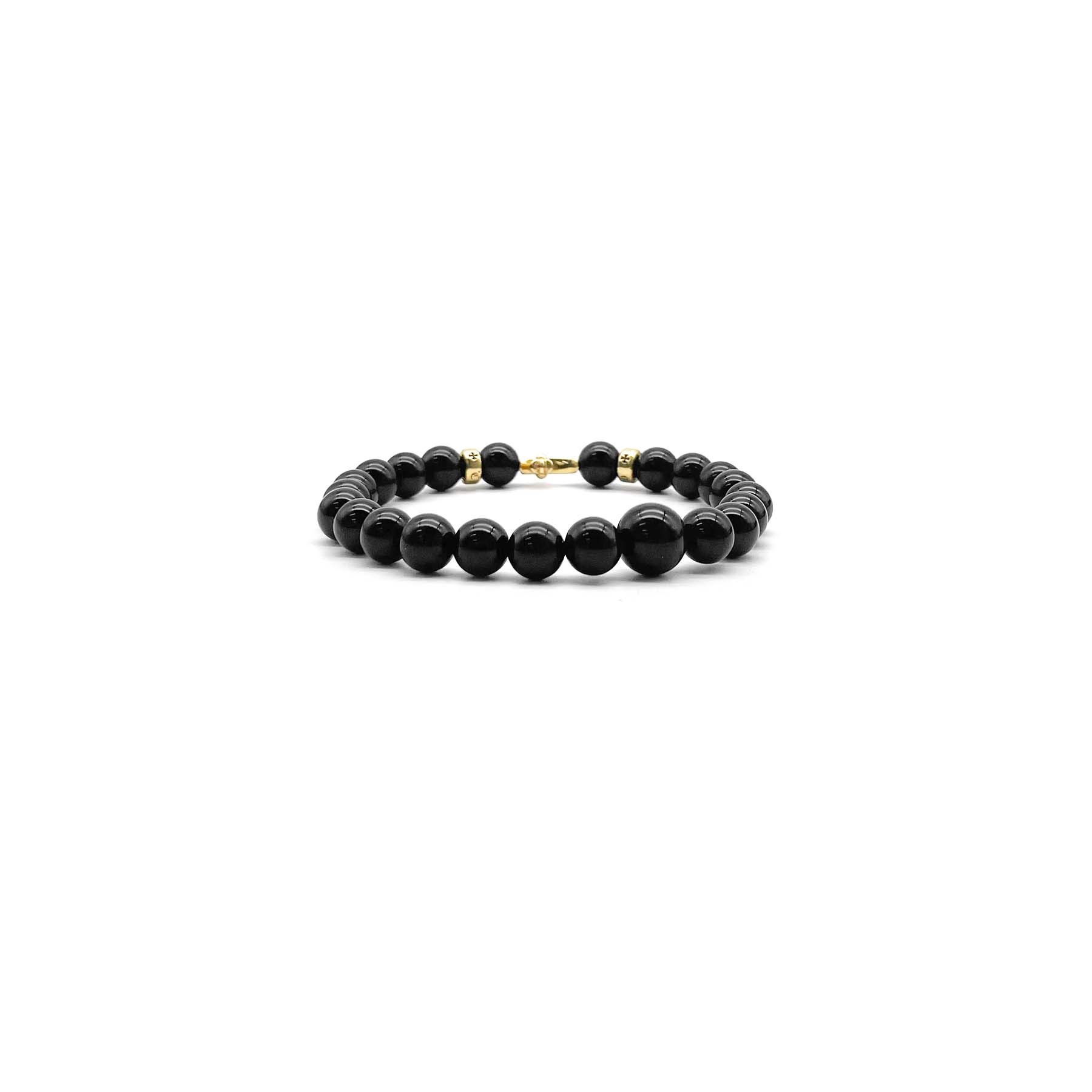 Chrome Hearts Chrome Hearts 22K Gold Cross Obsidian Beaded Bracelet Size ONE SIZE - 4 Thumbnail