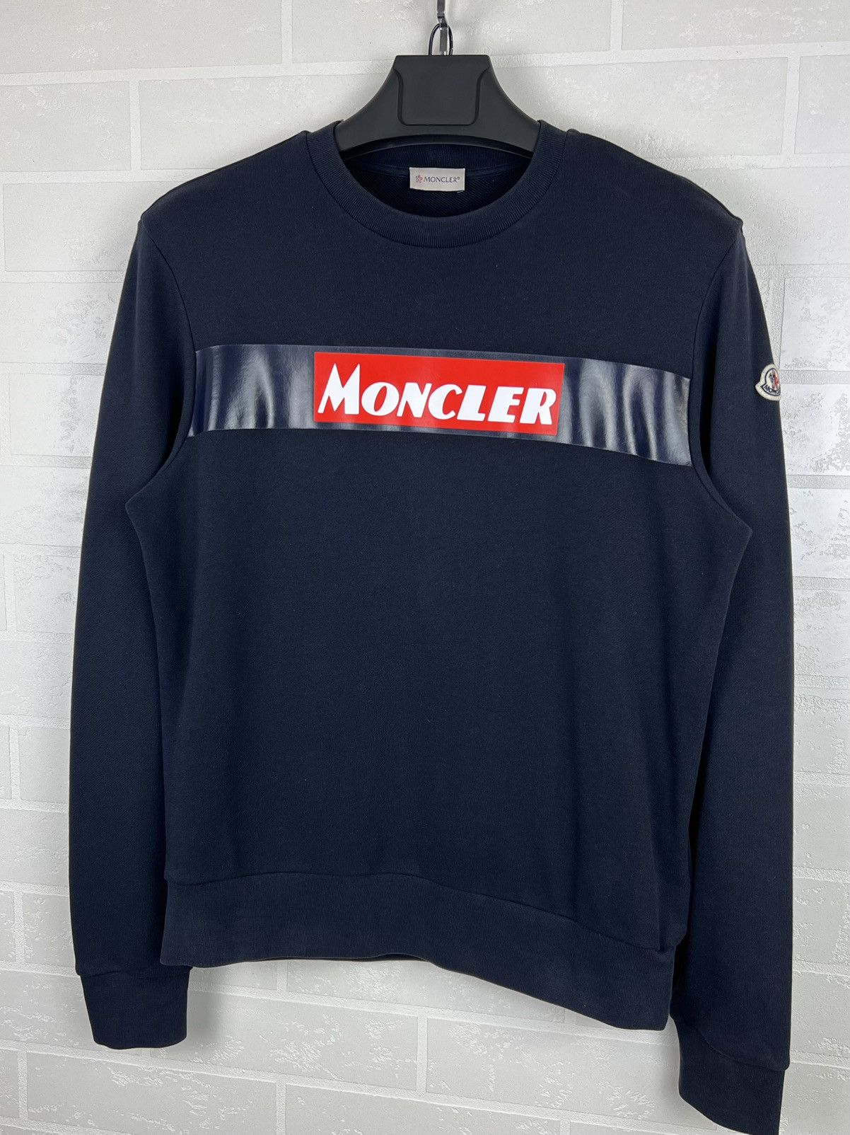 Moncler MONCLER Sweatshirt Crewneck Cotton Printed/ Patch Logos Blue Size US M / EU 48-50 / 2 - 3 Thumbnail