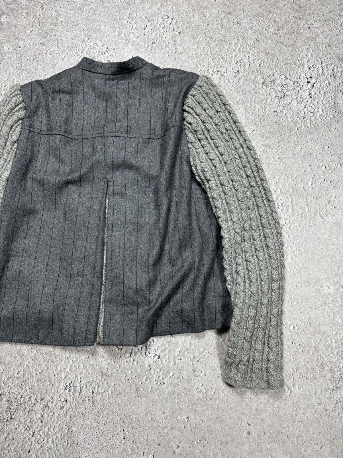 Other Designer Wool Blend Jacket Cable Knit Sleeves Gray Coat Size M / US 6-8 / IT 42-44 - 10 Thumbnail