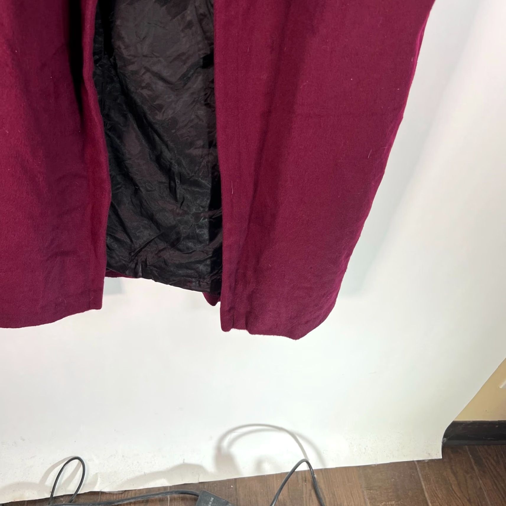 Vintage VINTAGE Donny Brook Wool Blend Pea Coat Faux Fur Trim Long Size 8 Maroon Classic Womens Size M / US 6-8 / IT 42-44 - 4 Thumbnail