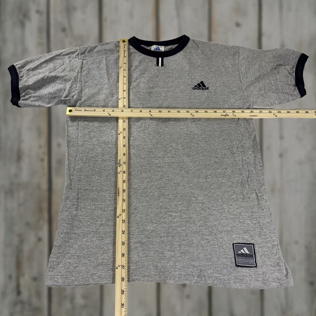 Adidas VINTAGE adidas M Ringer T-Shirt Gray Black Logo MADE IN USA 90s Size US M / EU 48-50 / 2 - 1 Thumbnail