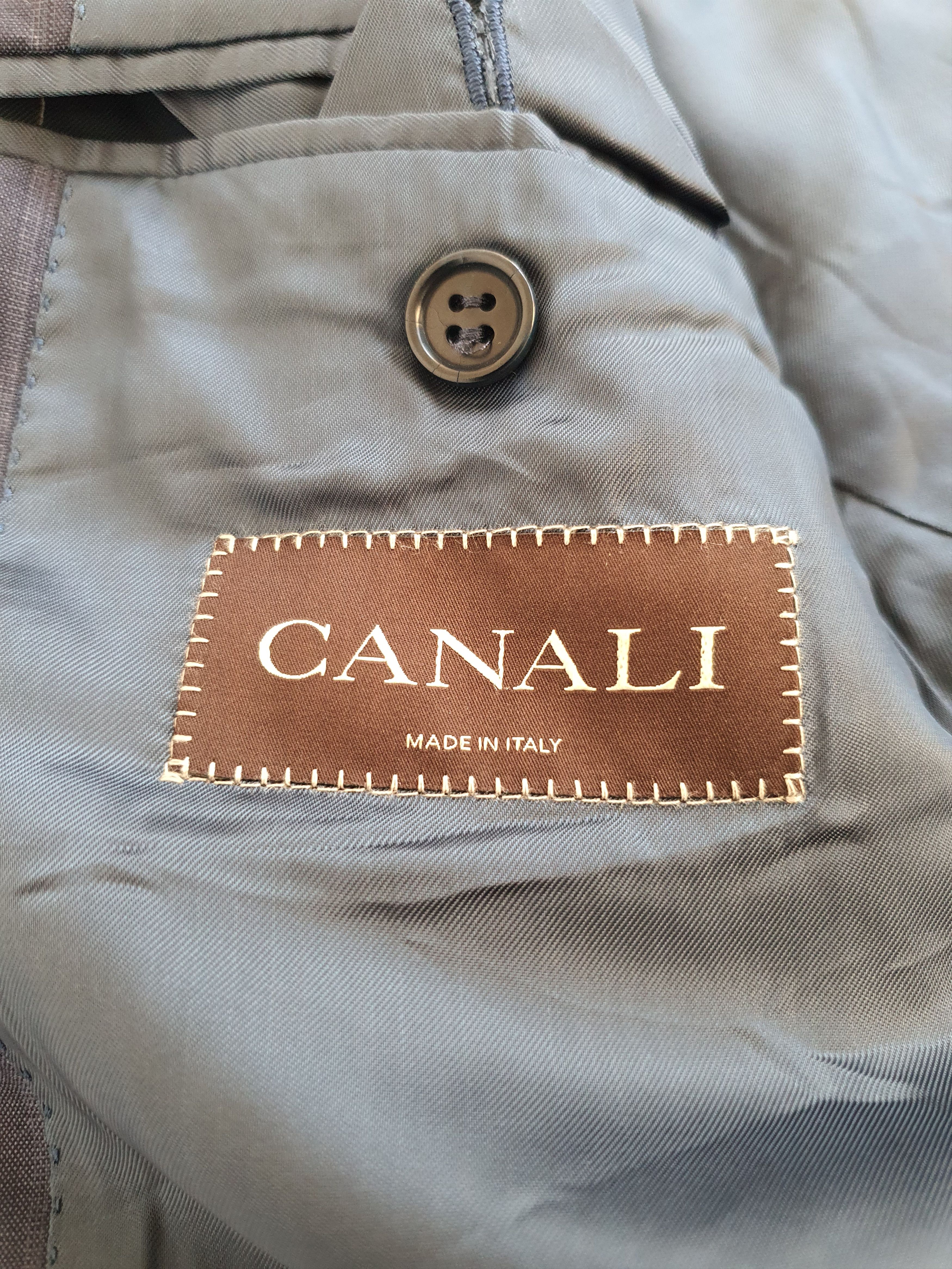 Canali Sports Coat Suit Jacket - Navy Striped - Sz EU 48R Size 38R - 6 Thumbnail