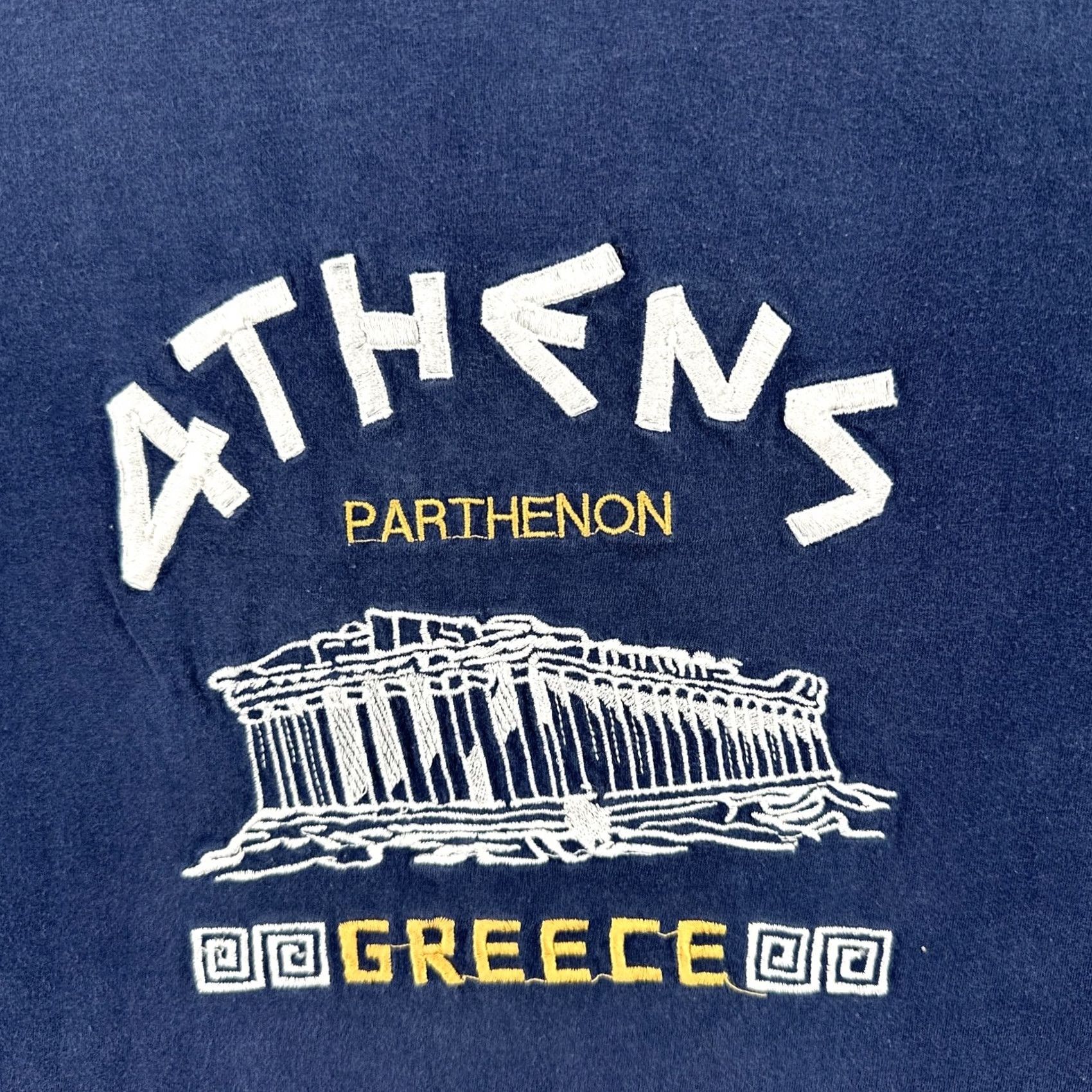 J Brand VINTAGE SAK T Shirt Athens Parthenon Greece Embroidered Blue M Mens Size US M / EU 48-50 / 2 - 5 Thumbnail