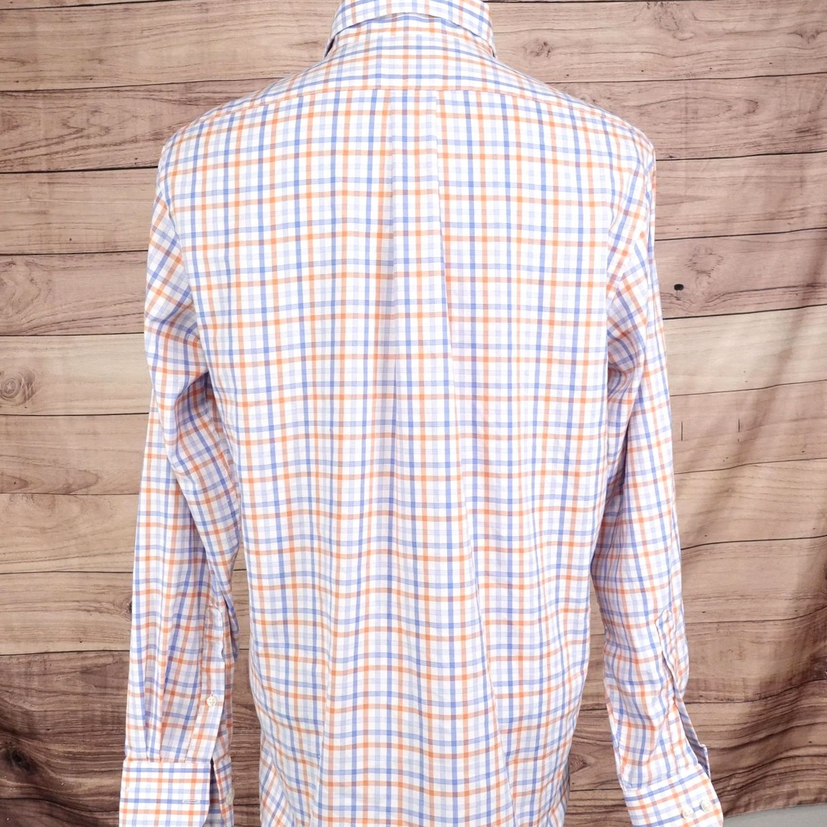 Chaps Chaps Dress Shirt Mens 15.5 34/35 White Check Regular Fit Comfort Stretch Wrinkle Free Shirt Mens Size 42R - 4 Thumbnail