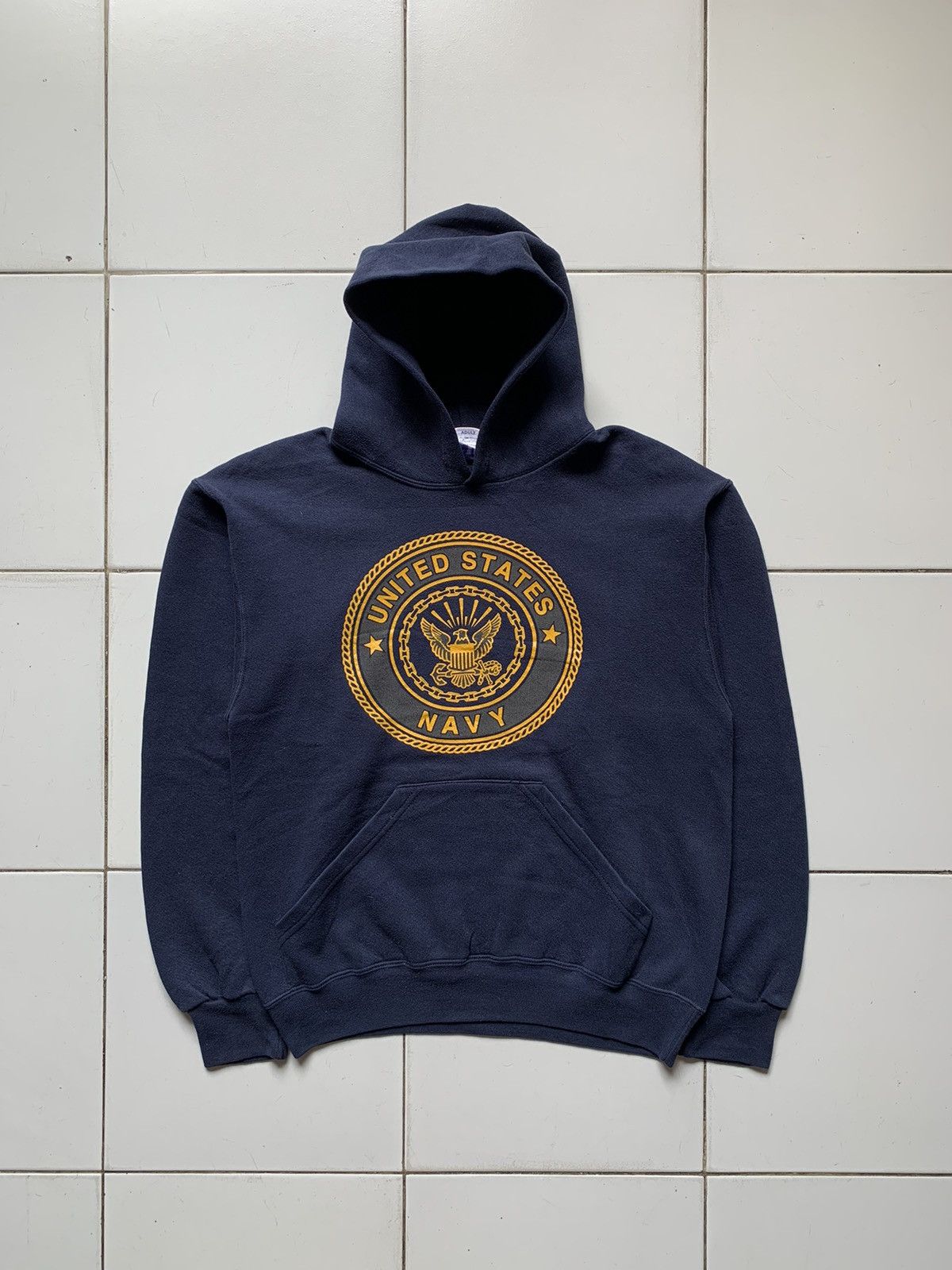 image of Vintage Us Navy Reflective Hoodie Made In Usa, Men's (Size Small)