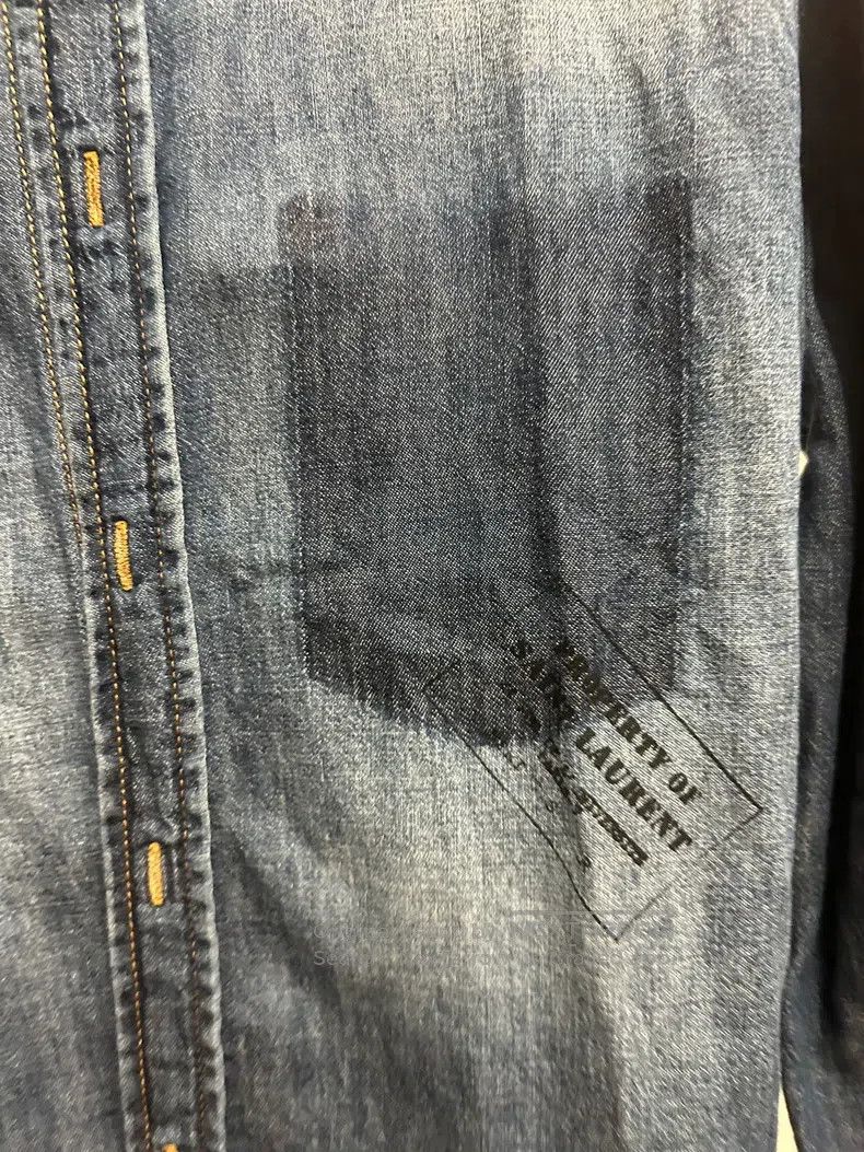 Saint Laurent Paris Saint Laurent Paris Distressed Denim Shirt i Size US S / EU 44-46 / 1 - 2 Thumbnail