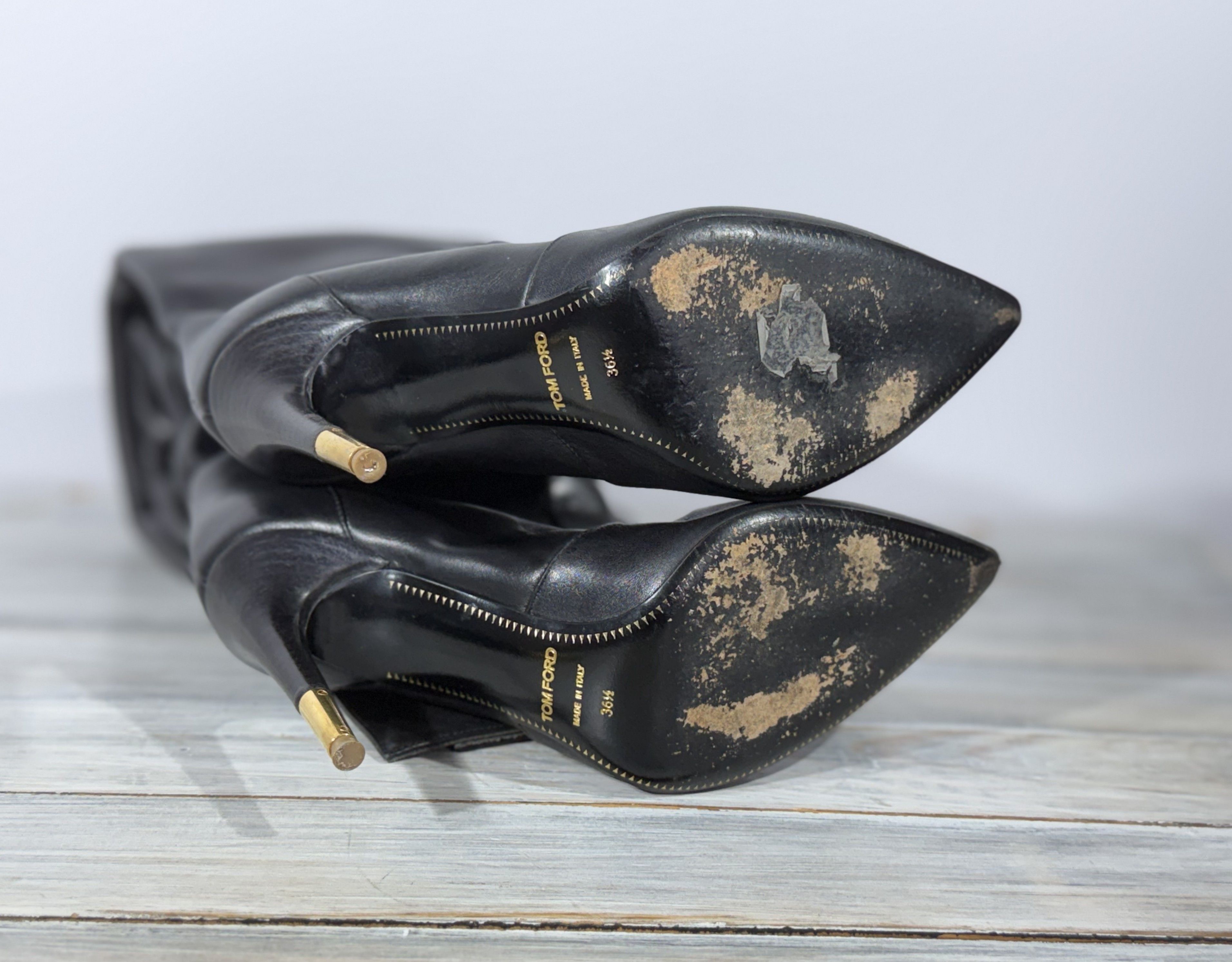 TOM FORD Embellished Leather Over-The-Knee Boots MadeinItaly