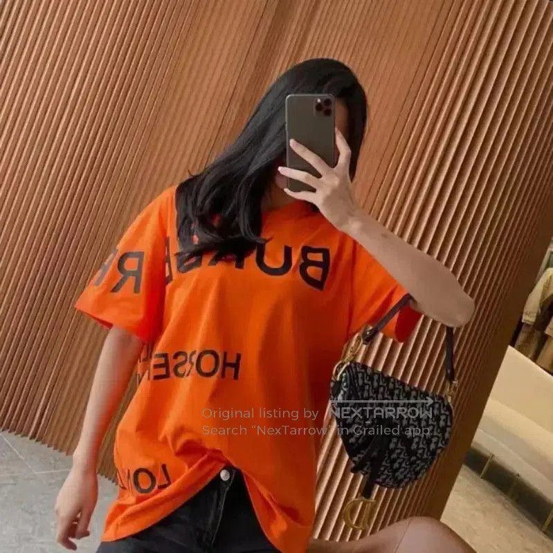 Burberry Burberry Orange Cotton Women's T-Shirt. Size XS / US 0-2 / IT 36-38 - 9 Thumbnail