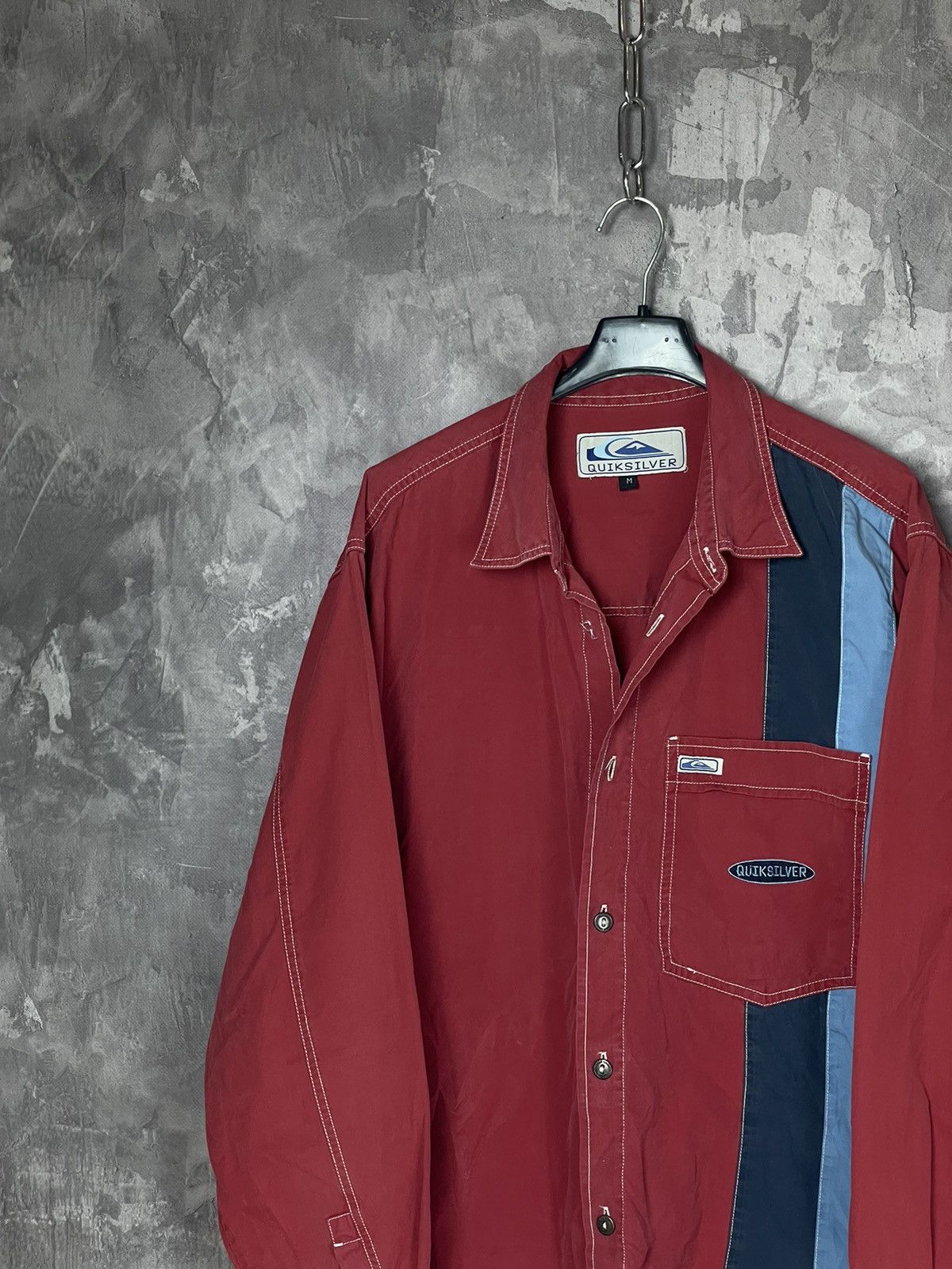 Quiksilver × Vintage Quicksilver Vintage 90s Crazy Patchwork Y2K Button Up Shirt Size US M / EU 48-50 / 2 - 3 Thumbnail