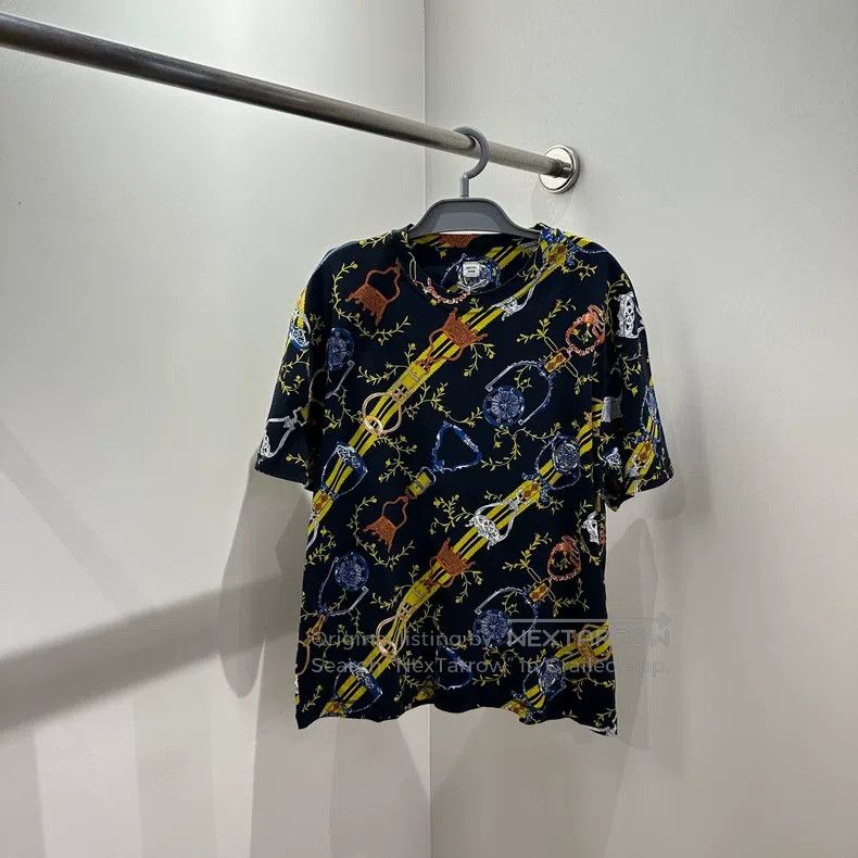 Hermes Hermes Color Block Lock Pattern Short Sleeve Size M / US 6-8 / IT 42-44 - 1 Thumbnail