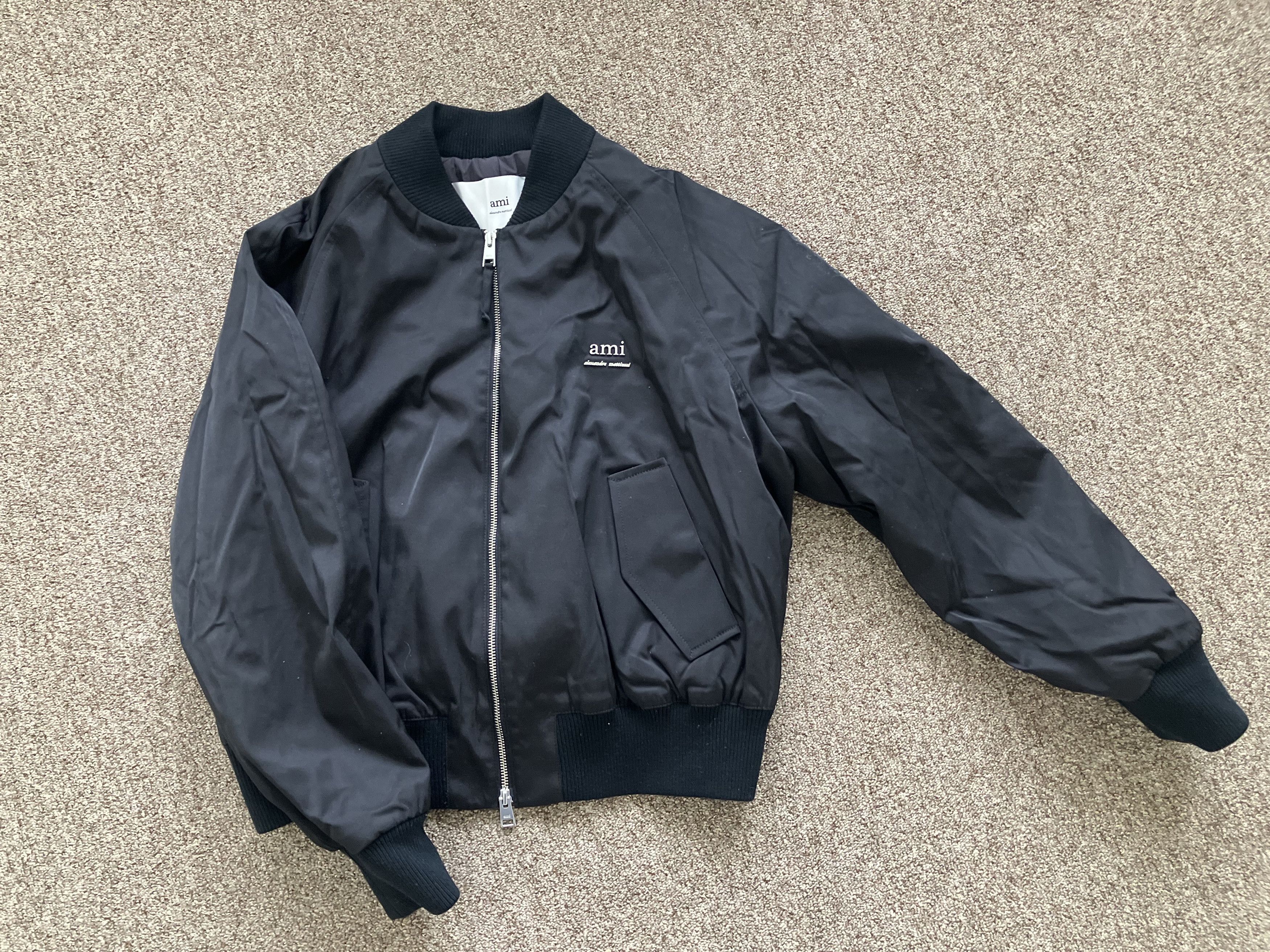AMI AMI Paris Black Twill Bomber Jacket Size US M / EU 48-50 / 2 - 2 Thumbnail