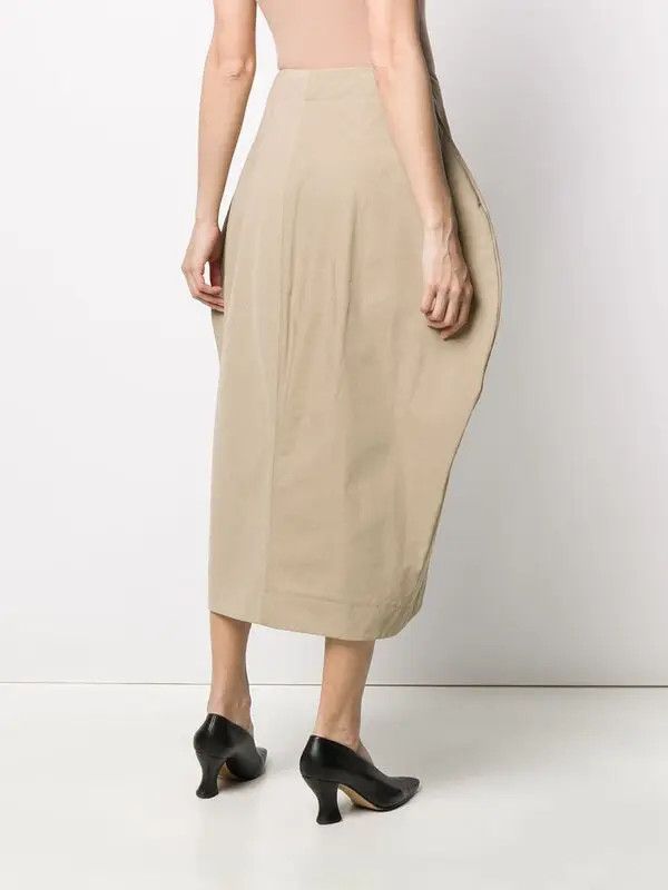 Bottega Veneta o1y0725 Midi Skirt in Sand Size 27" / US 4 / IT 40 - 4 Thumbnail