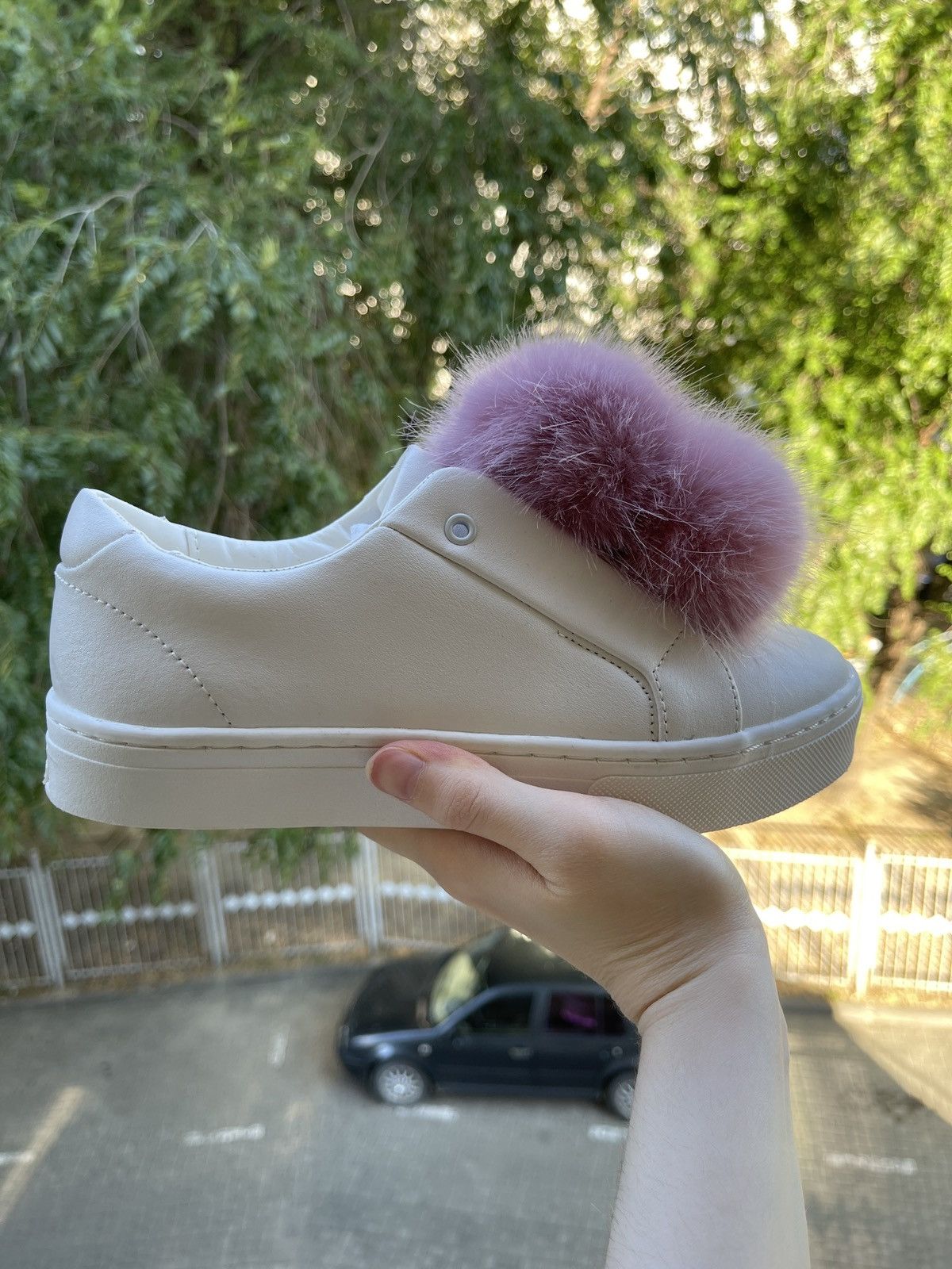 Sam Edelman Sam Edelman Leya faux fur-trimmed leather slip-on sneakers Size US 7 / IT 37 - 7 Thumbnail