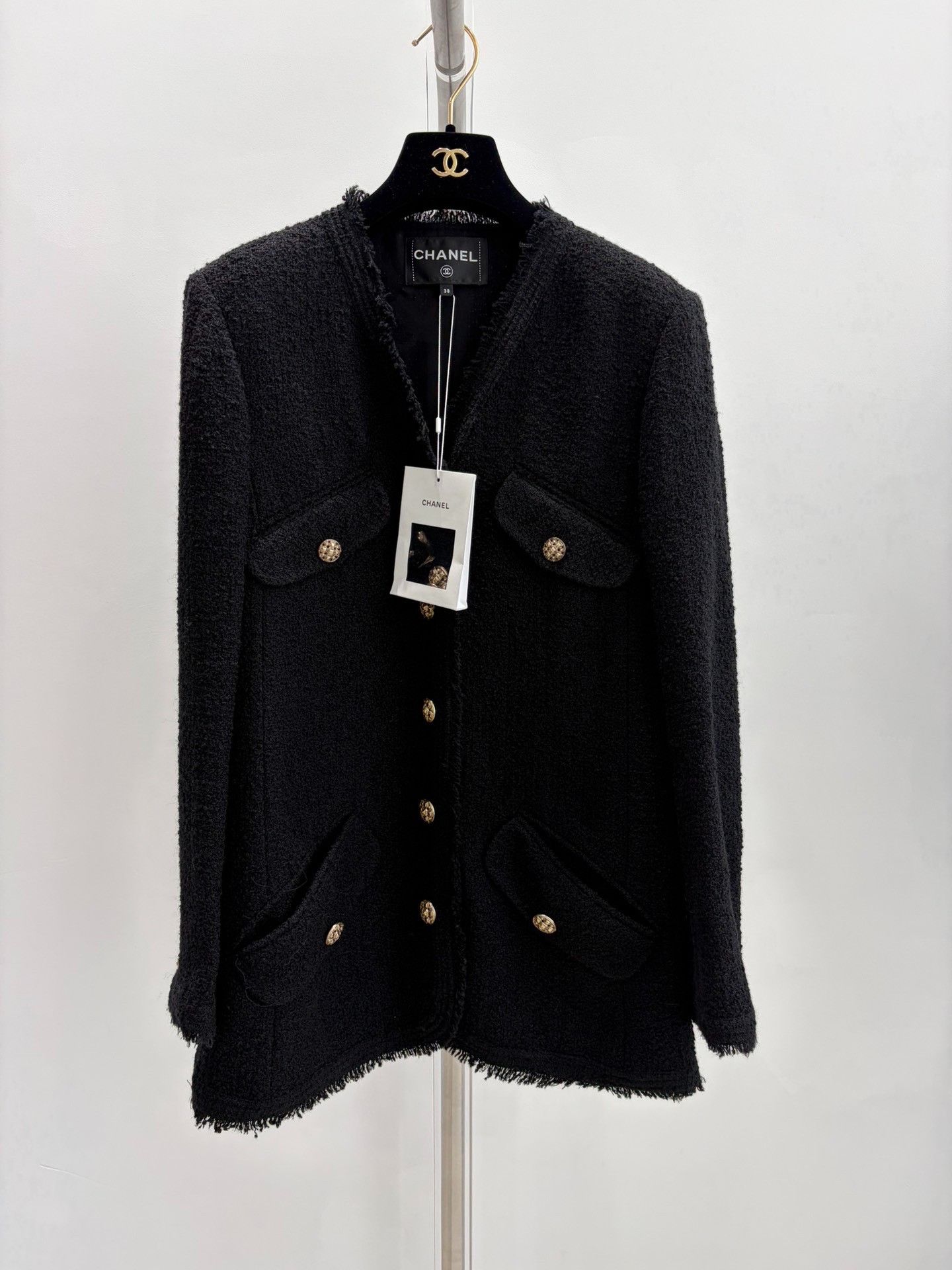 Chanel Chanel Black Gold Button Four Pocket Coat Size S / US 4 / IT 40 - 1 Thumbnail